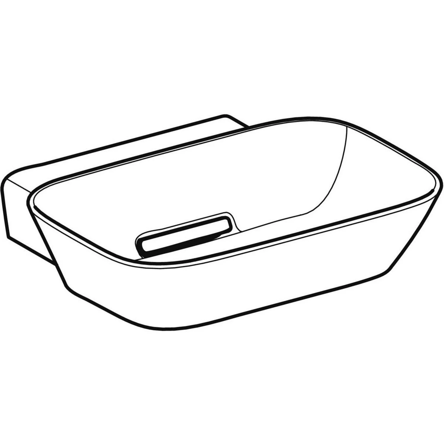 Geberit ONE Aufsatzwaschtisch Schalenform, ohne Hahnloch, ohne Überlauf, Abgang horizontal Bild 9