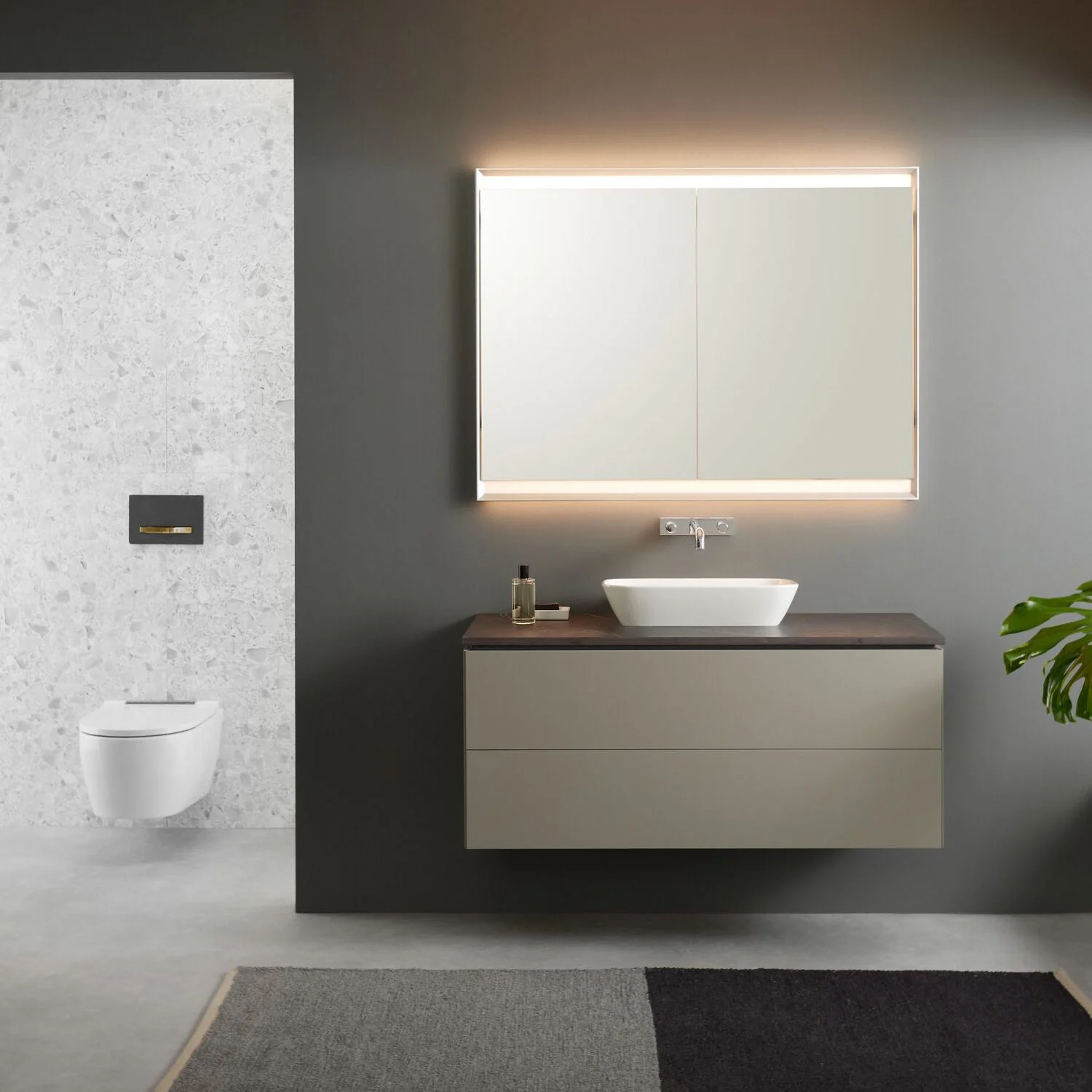 Geberit ONE Aufsatzwaschtisch Schalenform, ohne Hahnloch, ohne Überlauf, Abgang vertikal Bild 10