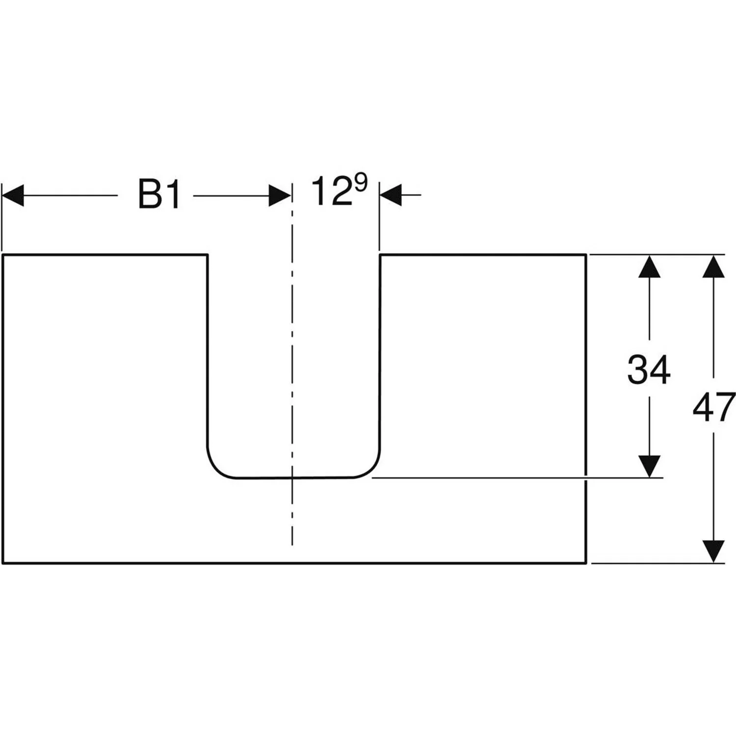 Geberit ONE Waschtischplatte, Ausschnitt mittig, für Aufsatzwaschtisch Schalenform, 90 cm Bild 5