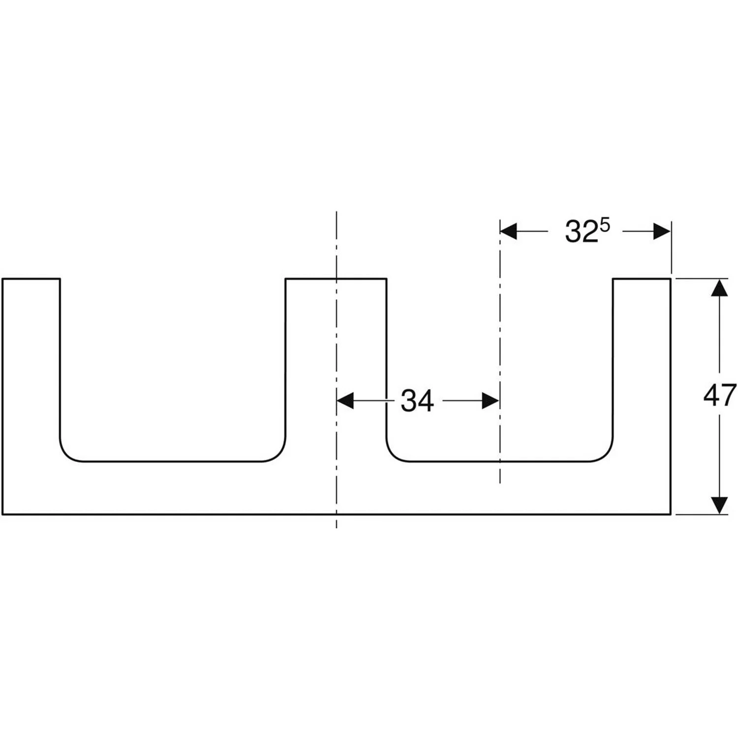 Geberit ONE Waschtischplatte, Ausschnitt 2-fach, für Aufsatzwaschtisch, 135 cm Bild 5