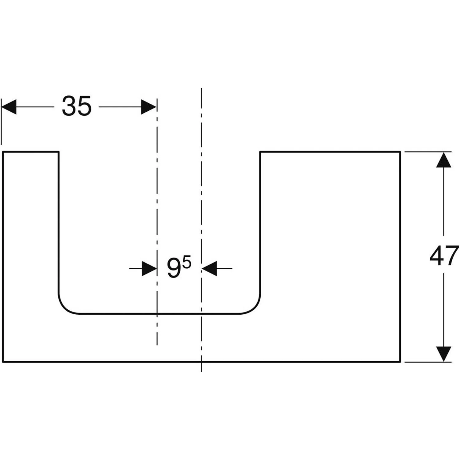 Geberit ONE Waschtischplatte, Ausschnitt rechts, für Aufsatzwaschtisch, 90 cm Bild 5