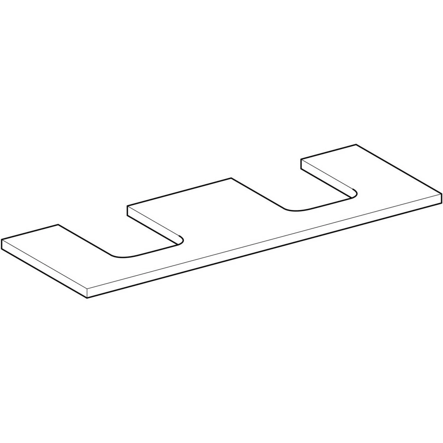 Geberit ONE Waschtischplatte, Ausschnitt 2-fach, für Aufsatzwaschtisch Schalenform, 135 cm Bild 6