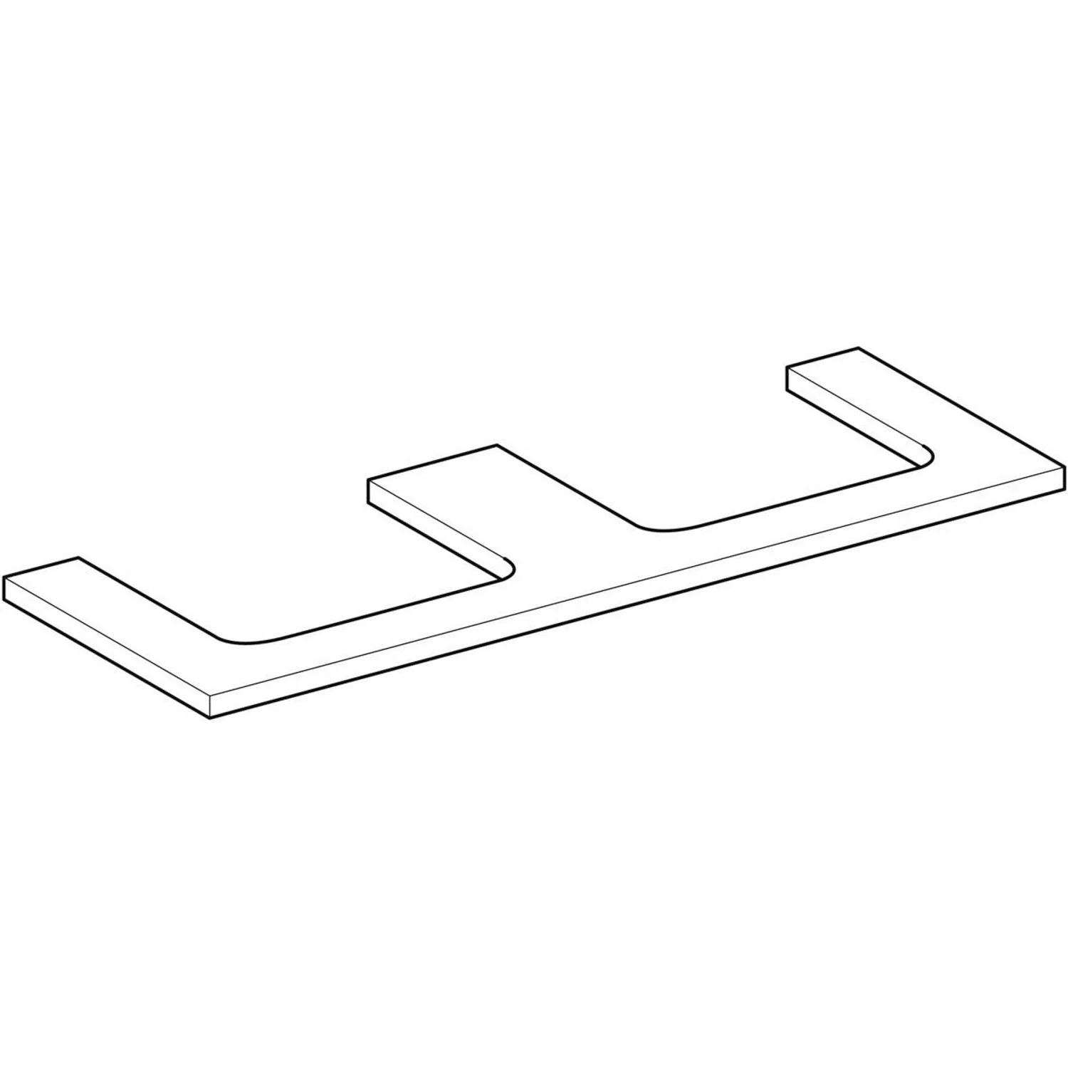 Geberit ONE Waschtischplatte, Ausschnitt 2-fach, für Aufsatzwaschtisch, 135 cm Bild 6