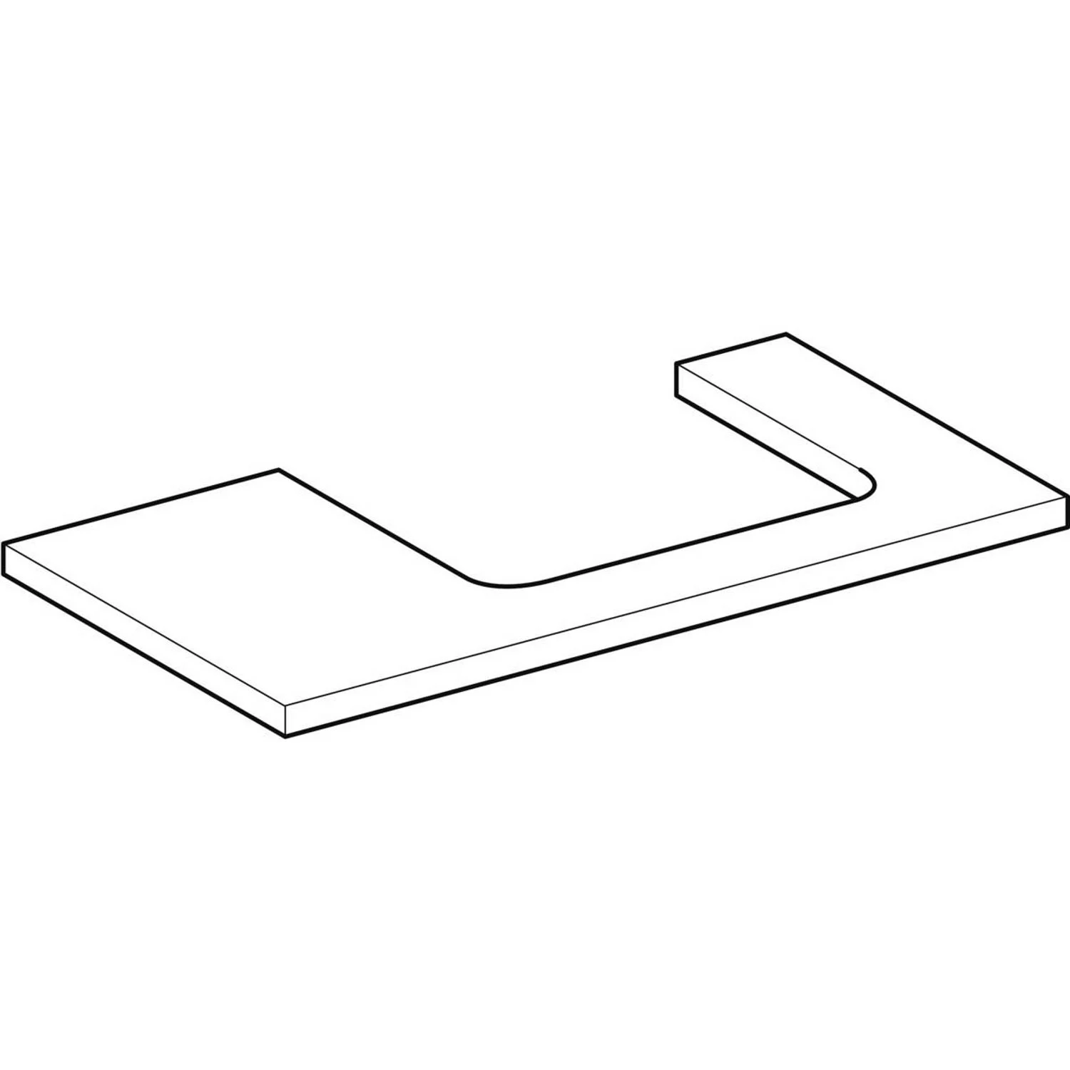 Geberit ONE Waschtischplatte, Ausschnitt rechts, für Aufsatzwaschtisch, 90 cm Bild 6