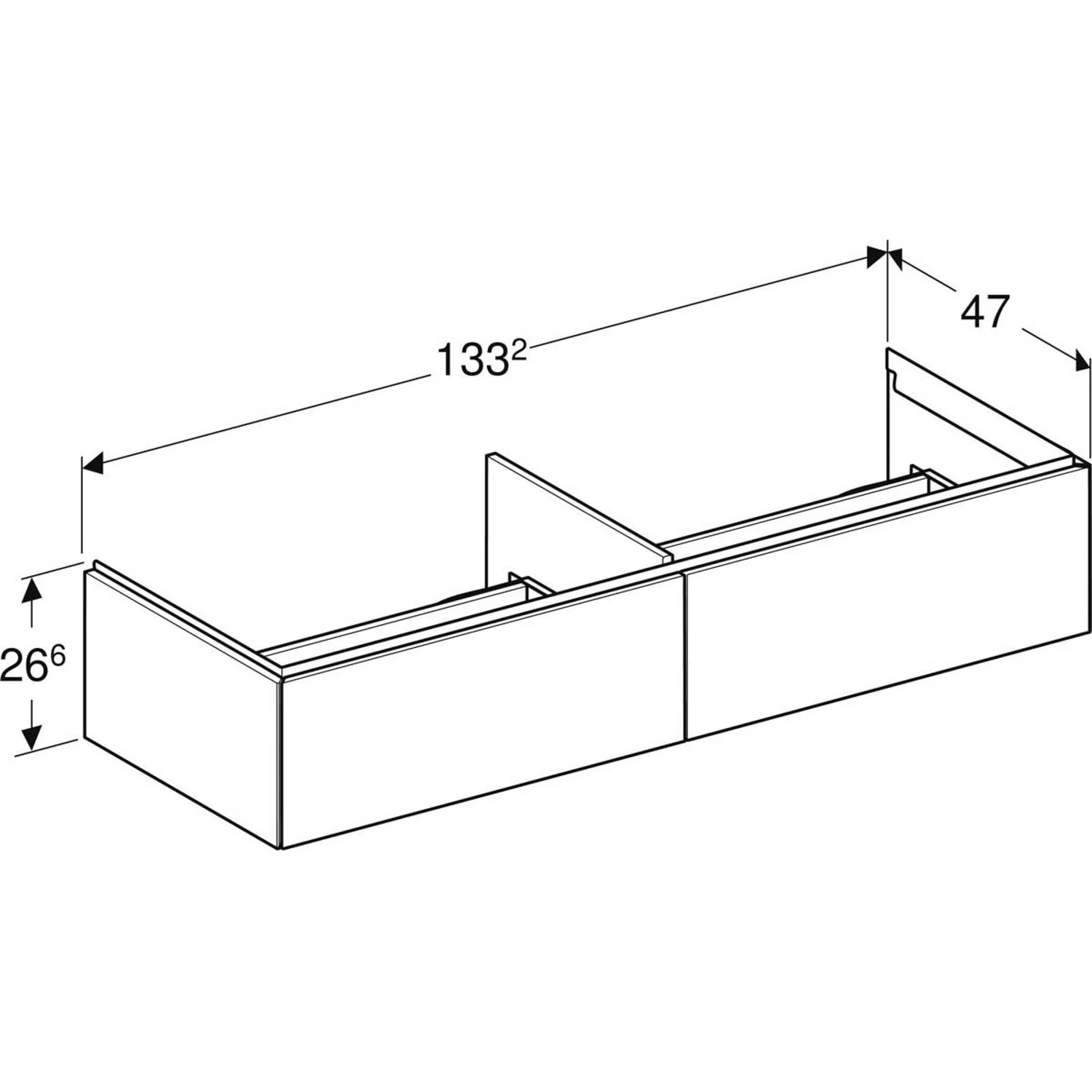 Geberit ONE Waschtischunterschrank, 2 Schubladen, 135 cm Bild 2