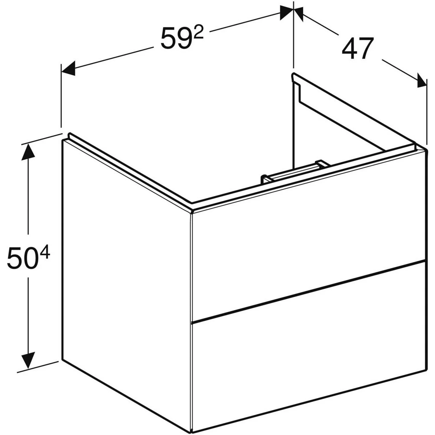 Geberit ONE Waschtischunterschrank, 2 Schubladen, 60 cm Bild 2