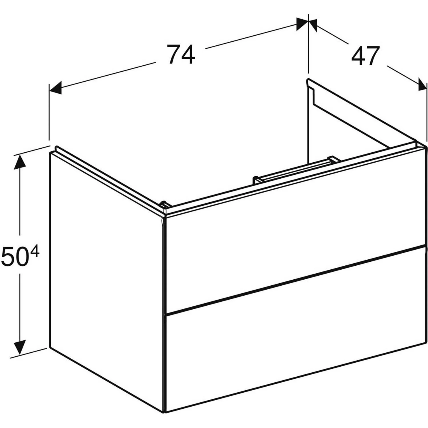 Geberit ONE Waschtischunterschrank, 2 Schubladen, 75 cm Bild 2