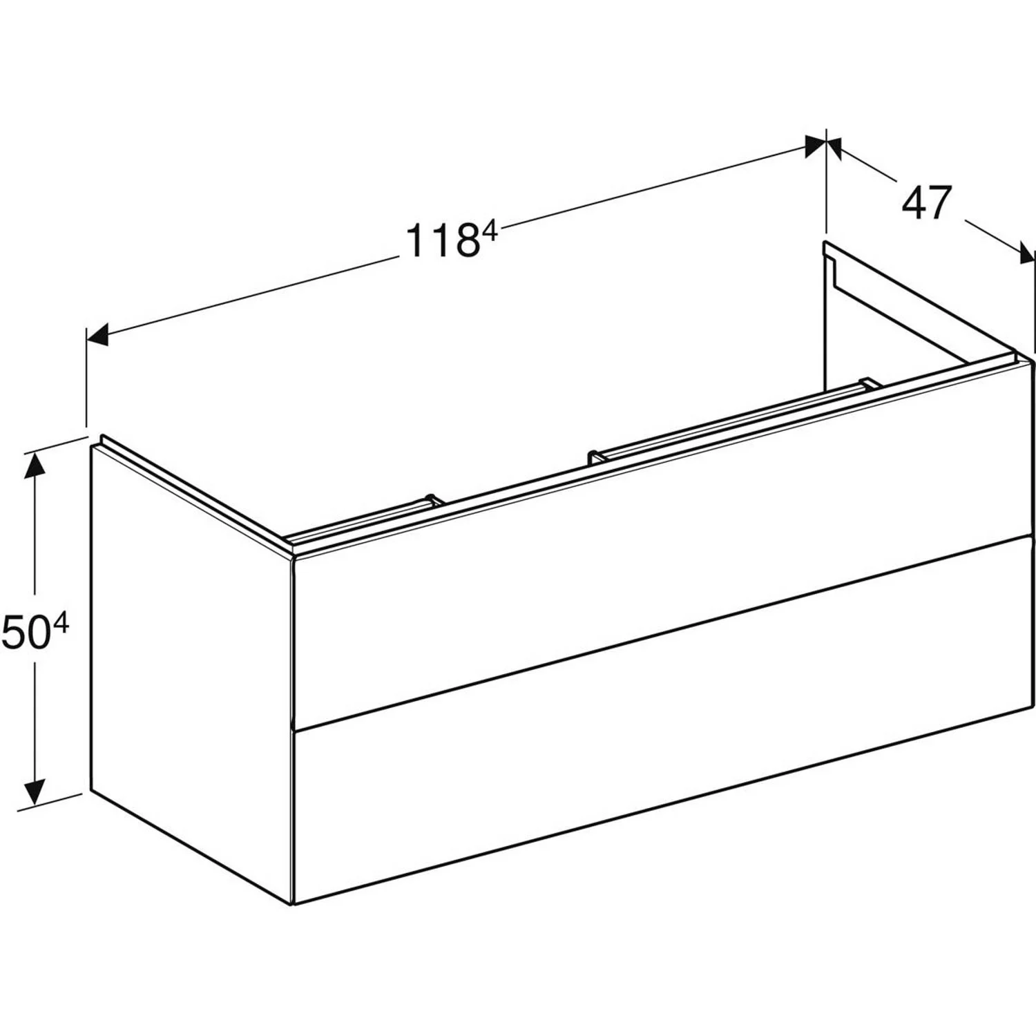 Geberit ONE Waschtischunterschrank, 2 Schubladen, 120 cm Bild 2