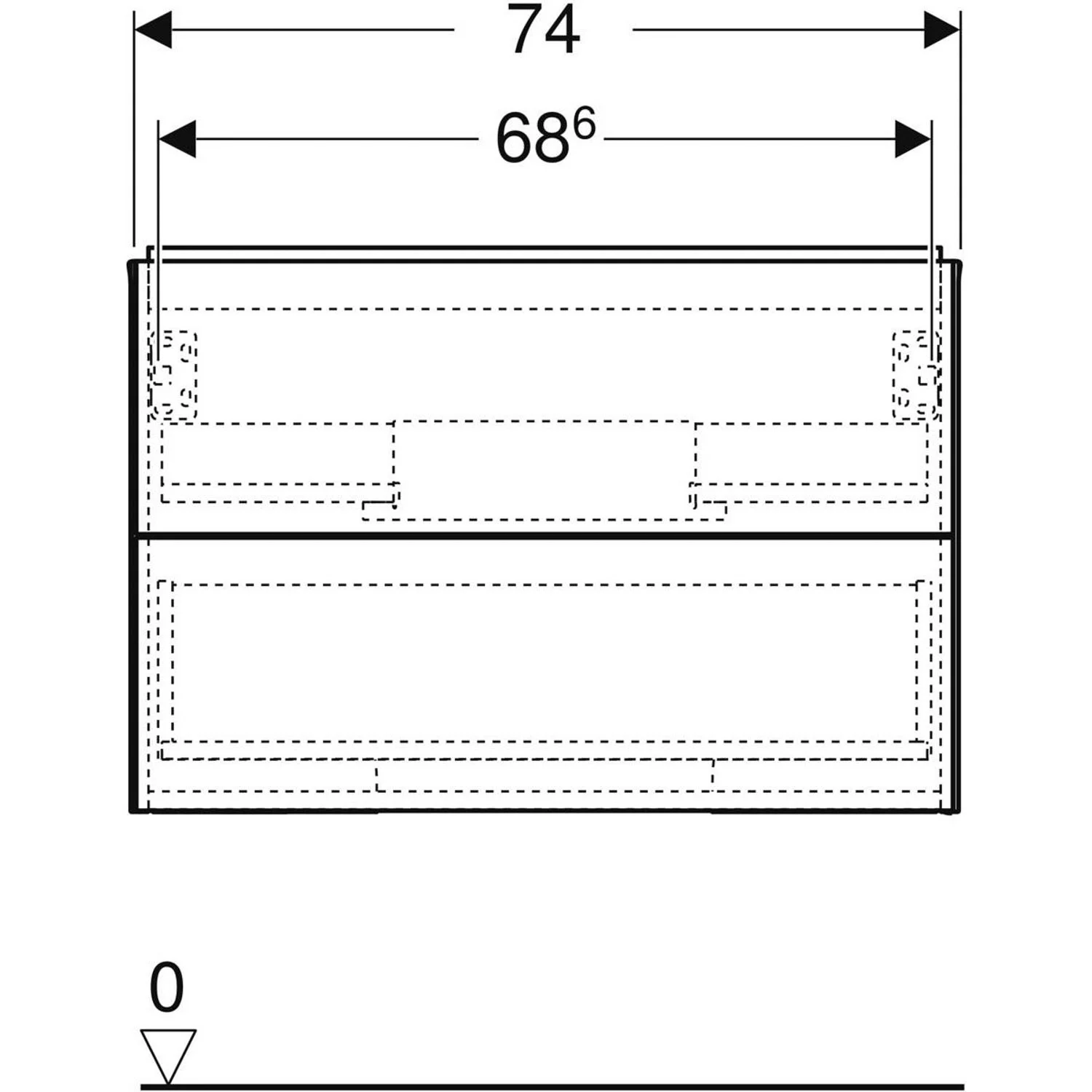 Geberit ONE Waschtischunterschrank, 2 Schubladen, 75 cm Bild 3
