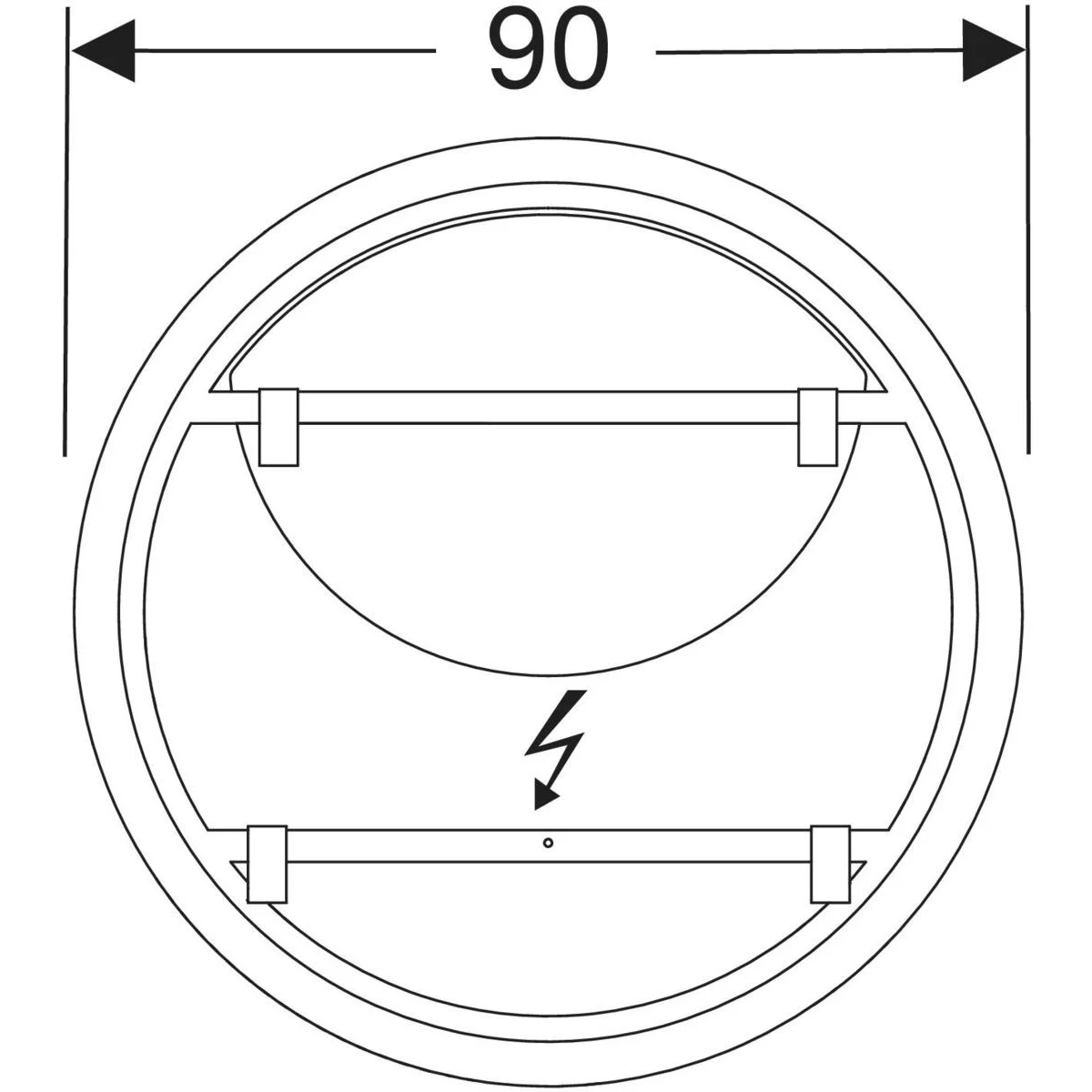 Geberit Option Round Badspiegel Ø 90 cm mit direkter und indirekter Beleuchtung Bild 2