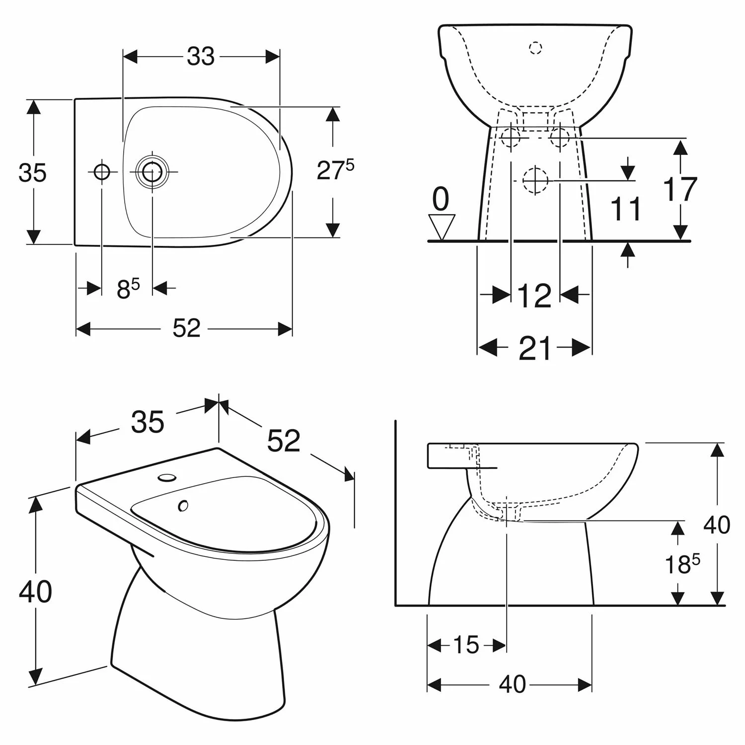 Geberit Renova Standbidet teilgeschlossene Form Bild 2