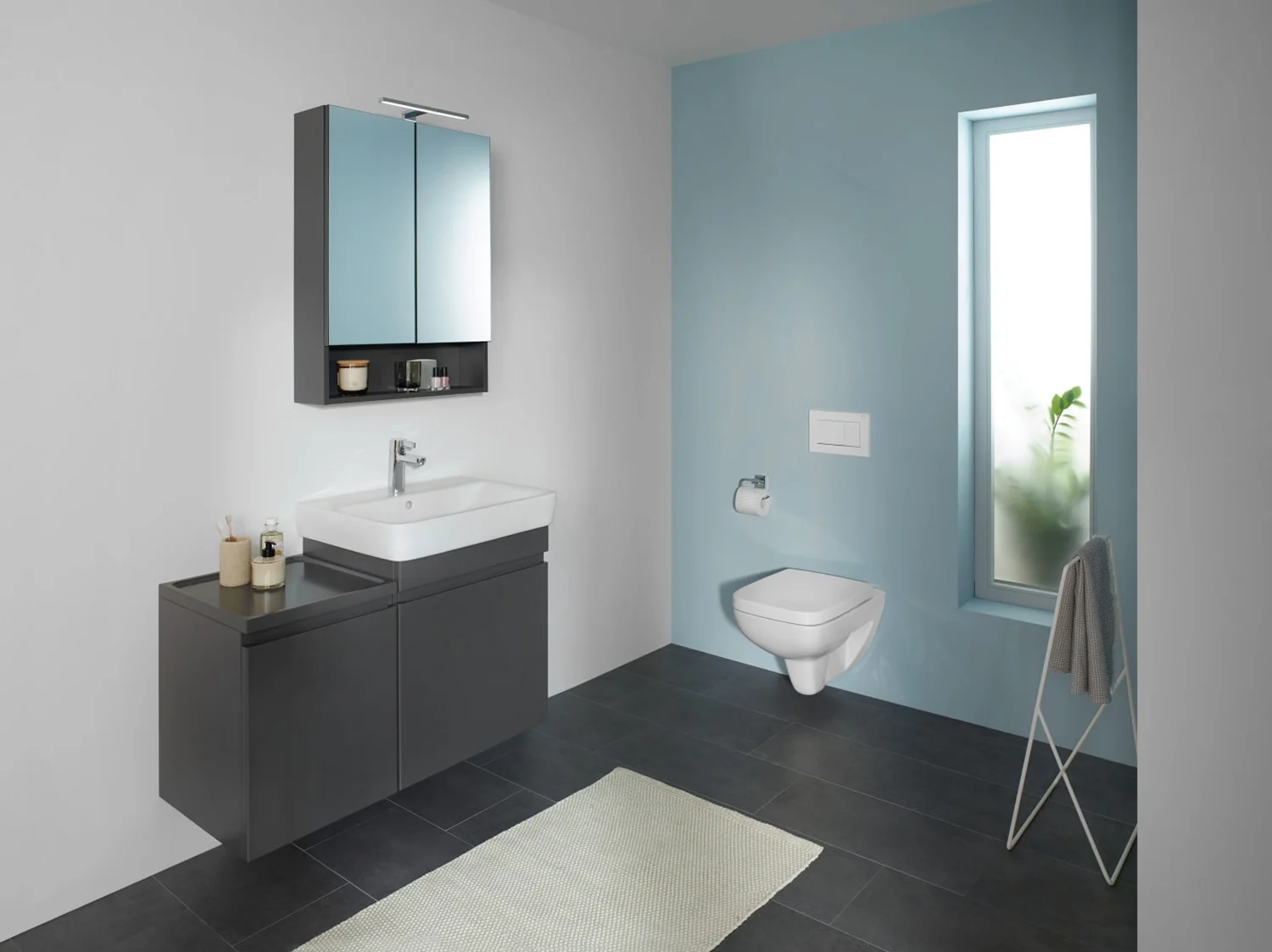 Geberit Renova Plan Waschtisch 60 cm, mit 1 Hahnloch, mit Überlauf Bild 2