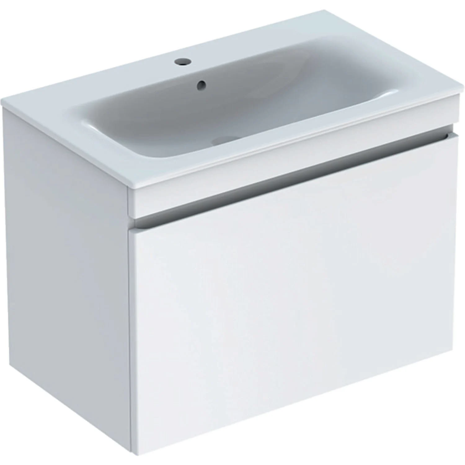 Geberit Renova Plan Set Möbelwaschtisch schmaler Rand mit 1 Schublade und 1 Innenschublade 80 cm