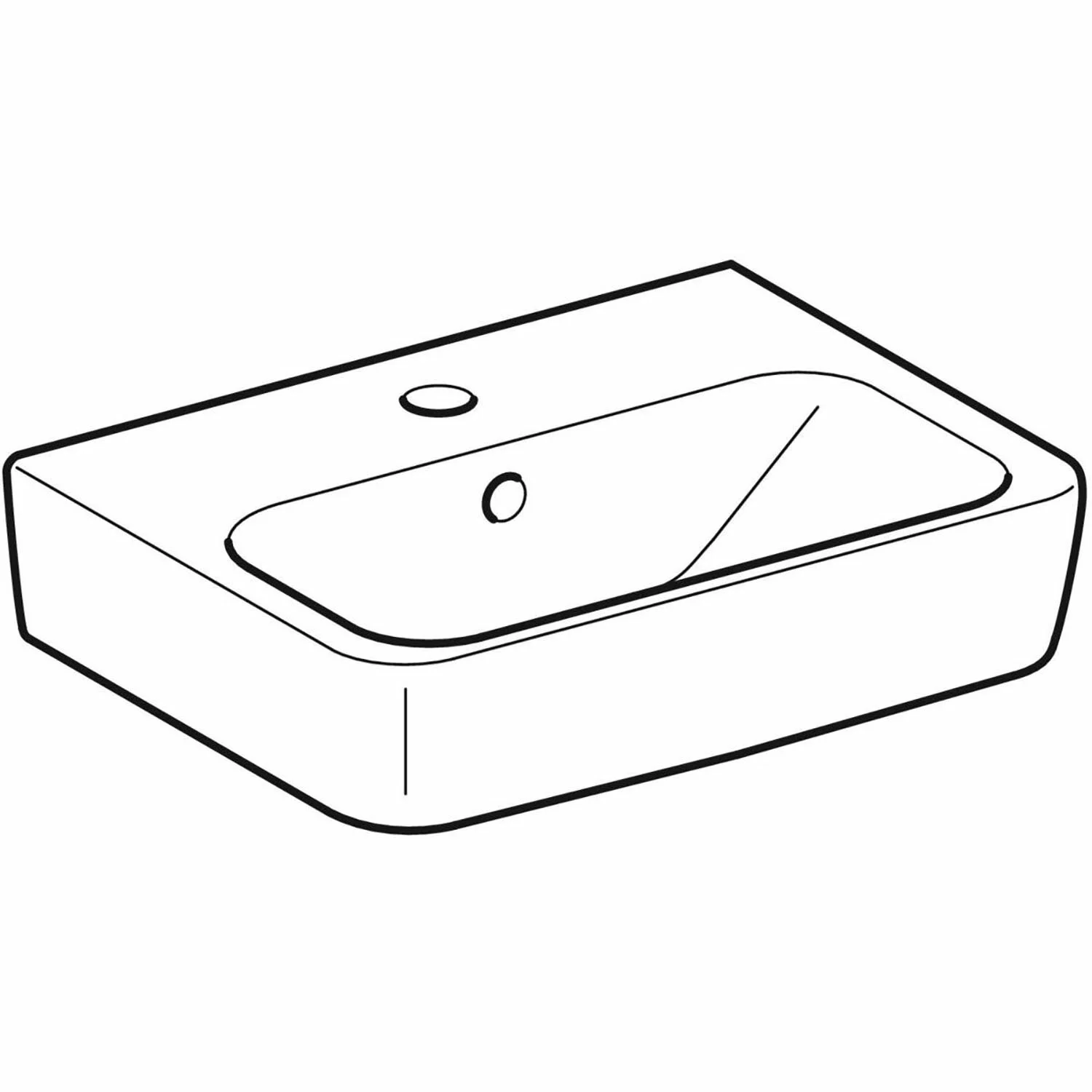 Geberit Renova Plan Handwaschbecken 45 cm, mit 1 Hahnloch, mit Überlauf Bild 2