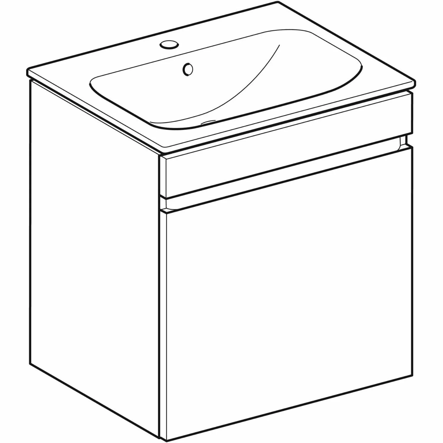 Rysunek techniczny szafki pod umywalkę, Geberit
