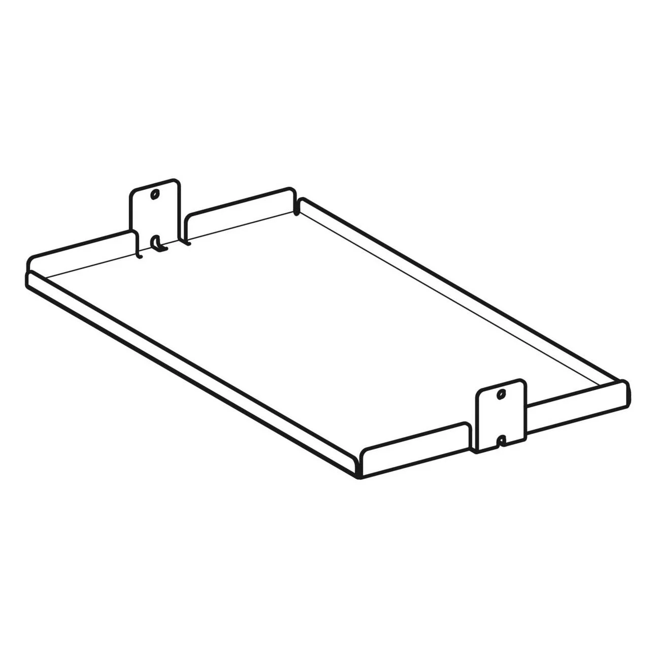 Rysunek techniczny prostokątnego akcesorium, Geberit