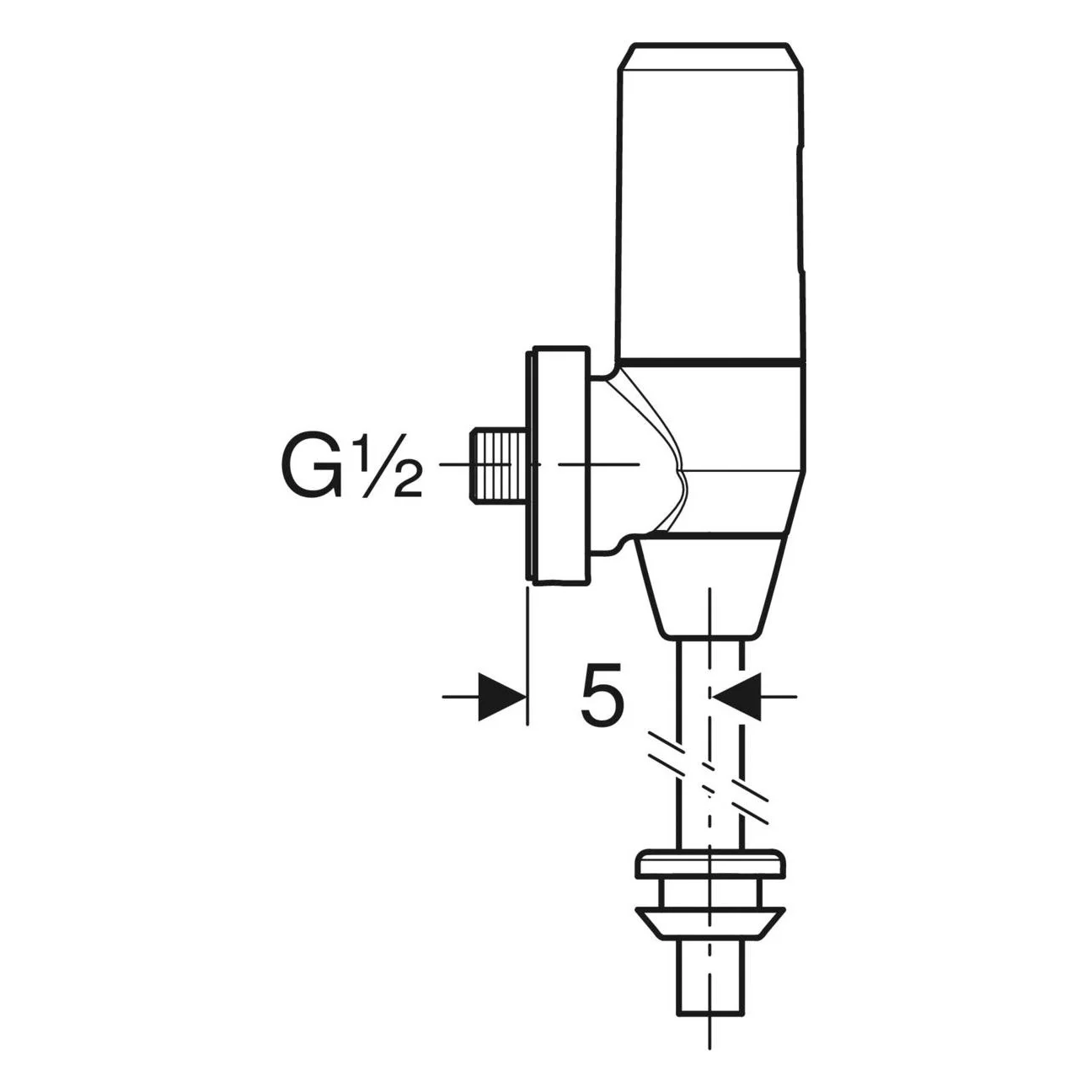 Geberit Druckspüler für Urinal, elektronische Spülauslösung, Batteriebetrieb, Aufputz Bild 4