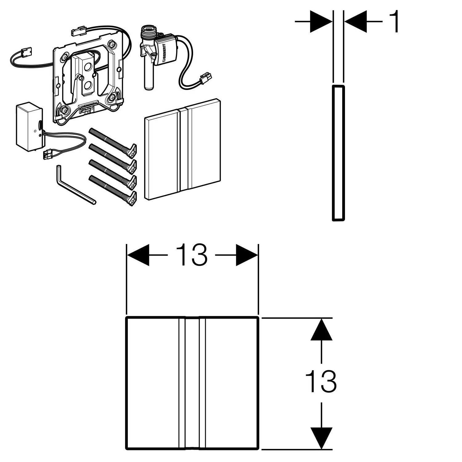 Geberit Typ 50 Urinalsteuerung berührungslos, Netzbetrieb Bild 4