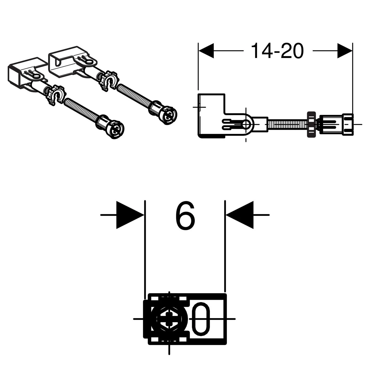 Geberit Duofix Bausatz für Vorwandmontage Ecklösung Bild 2