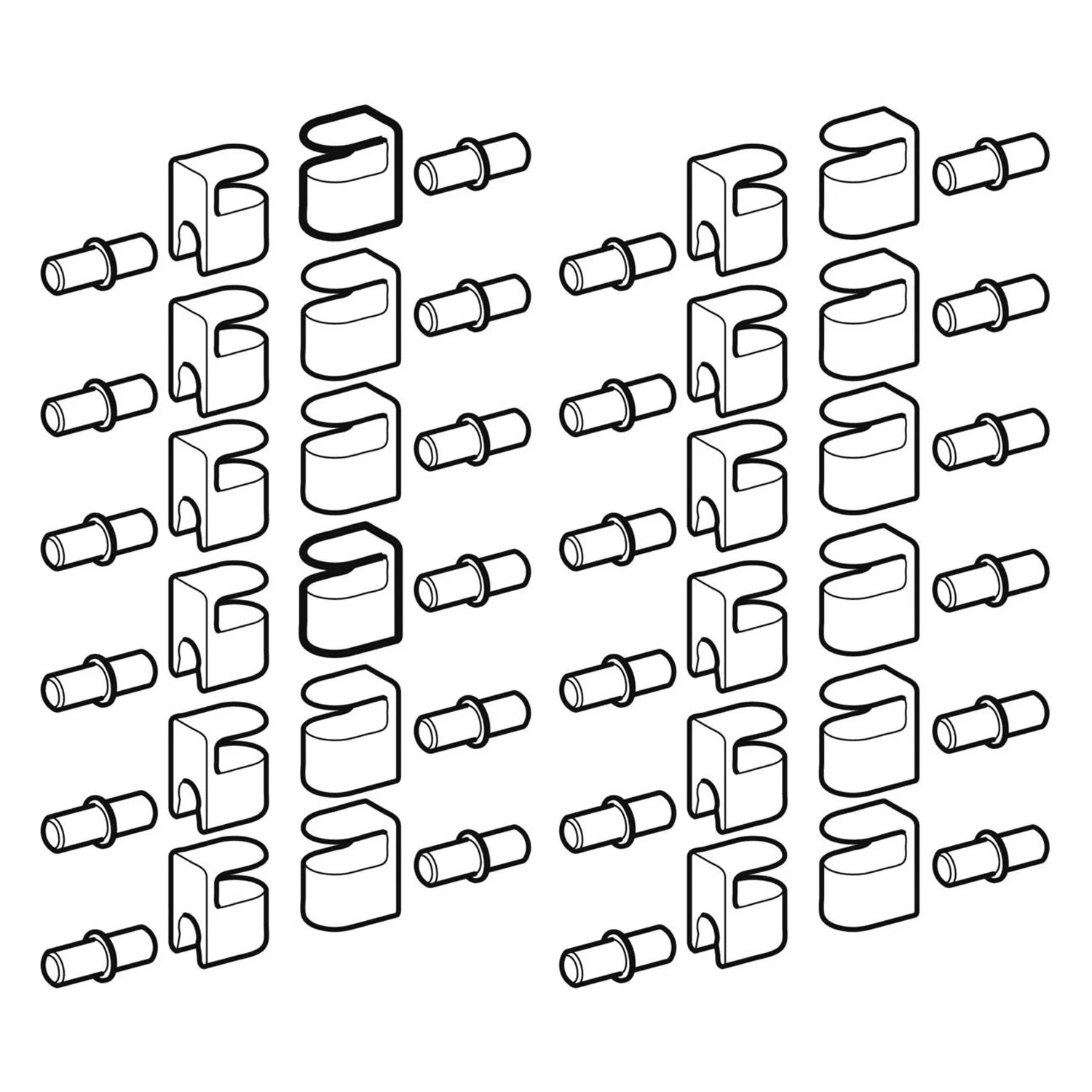 Geberit Halter für Glaseinlegeböden, Set mit 12 Stück