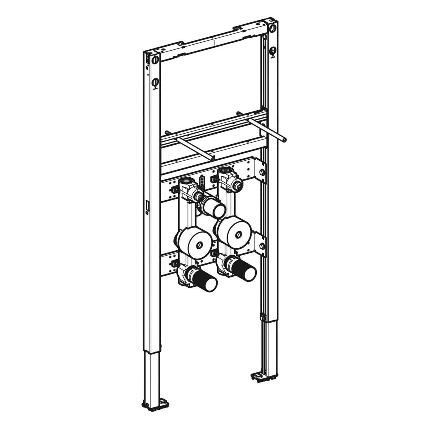 Geberit Duofix Element für Waschtisch 112 cm, Standarmatur, 2 Wasserzählerstrecken Bild 2