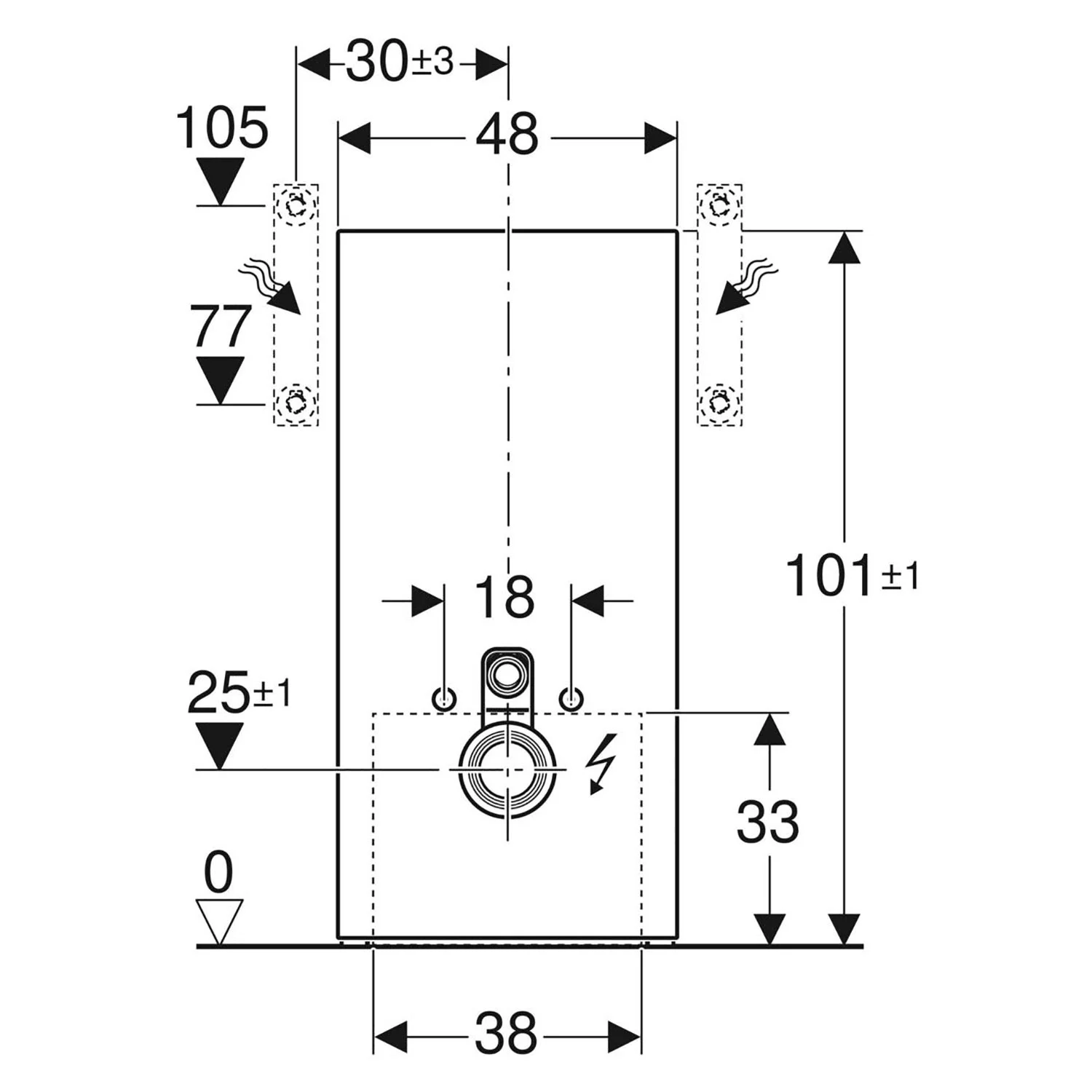 Geberit Monolith Plus Sanitärmodul für Wand-WC, 101 cm, Frontverkleidung aus Glas Bild 3
