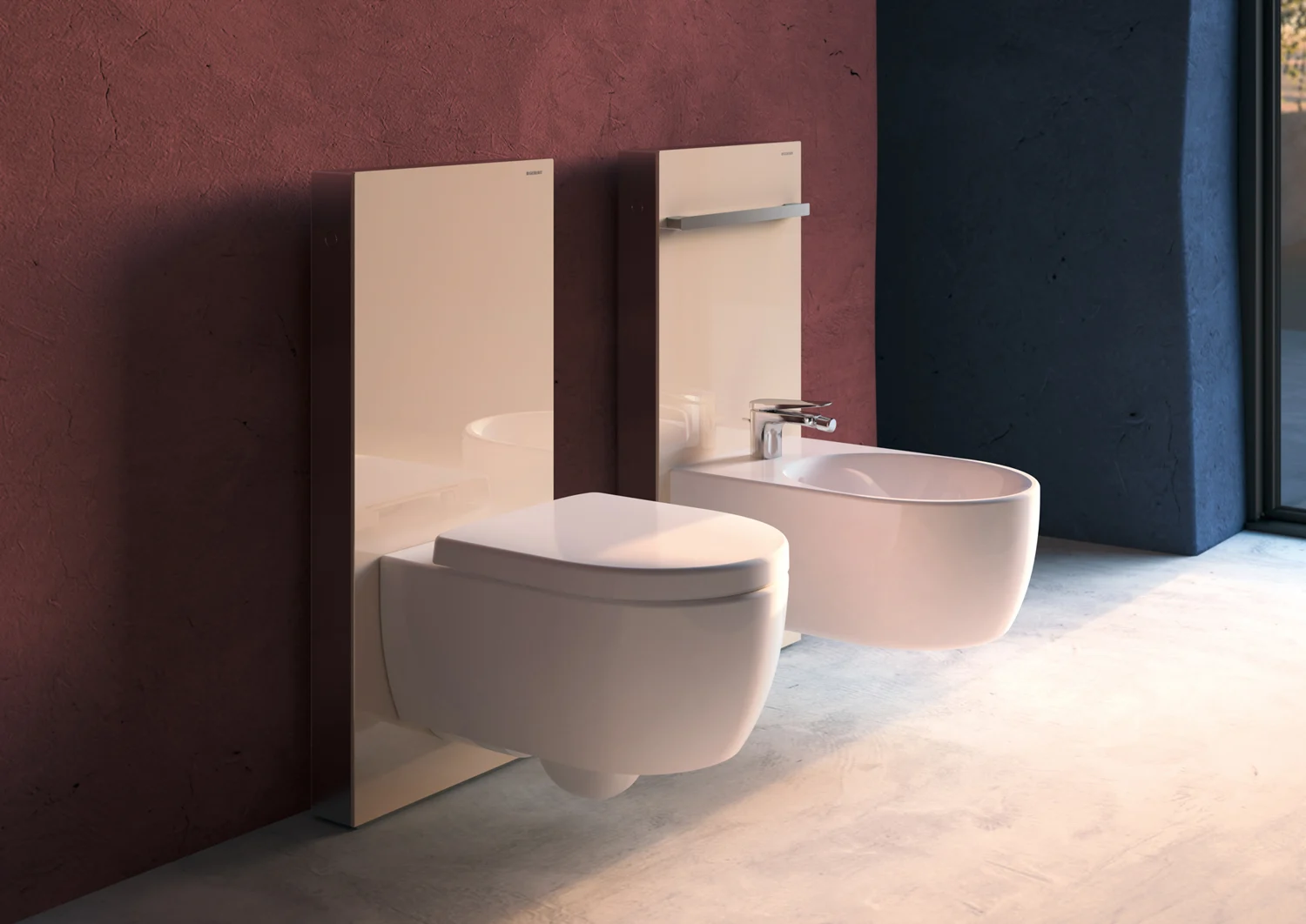 Geberit Monolith Sanitärmodul für Stand-WC, 114 cm, mit P-Anschlussbogen, Wasseranschluss hinten mittig Bild 3