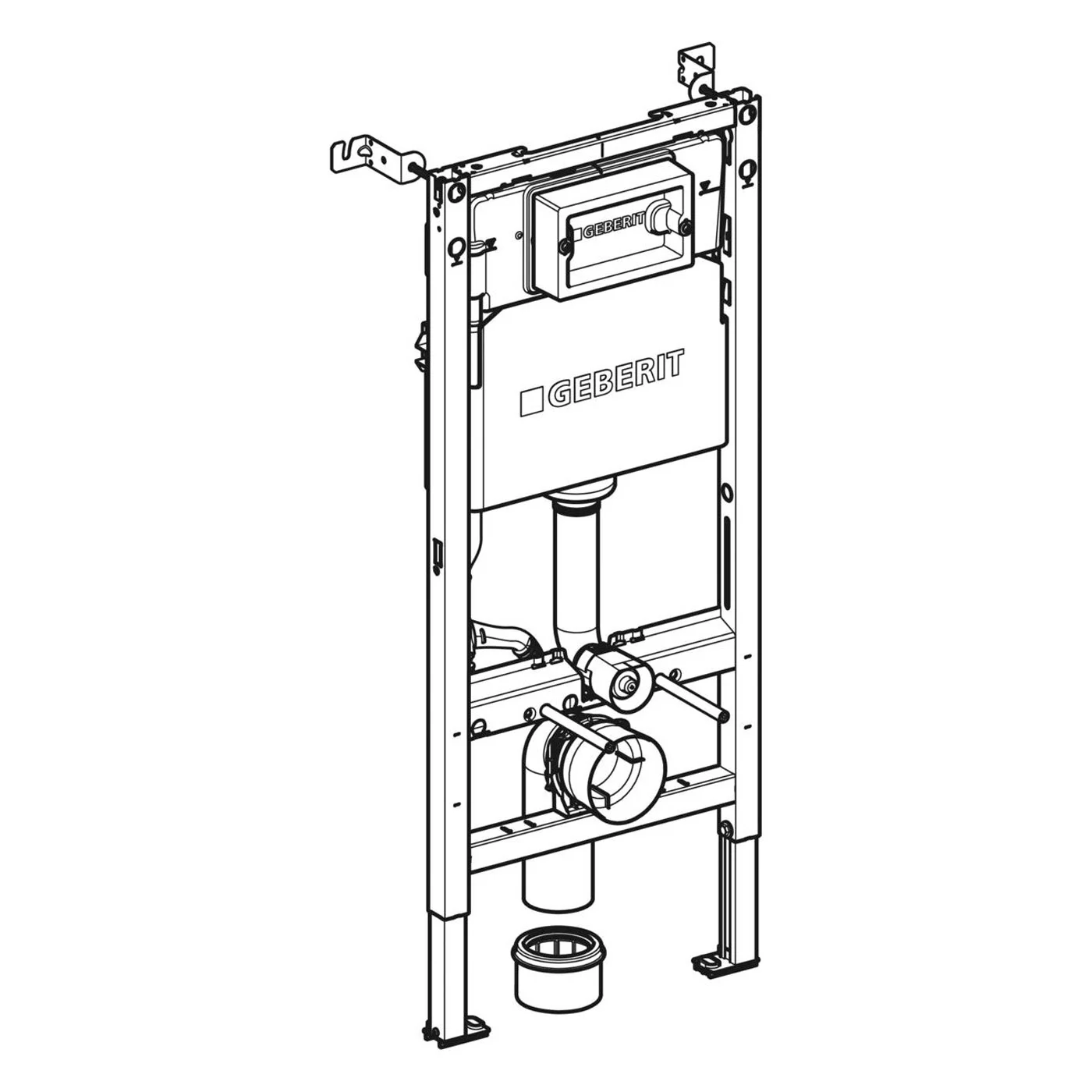 Geberit Duofix Basic Element für Wand-WC, 112 cm, mit Delta UP-Spülkasten, für Betätigung von vorne Bild 2