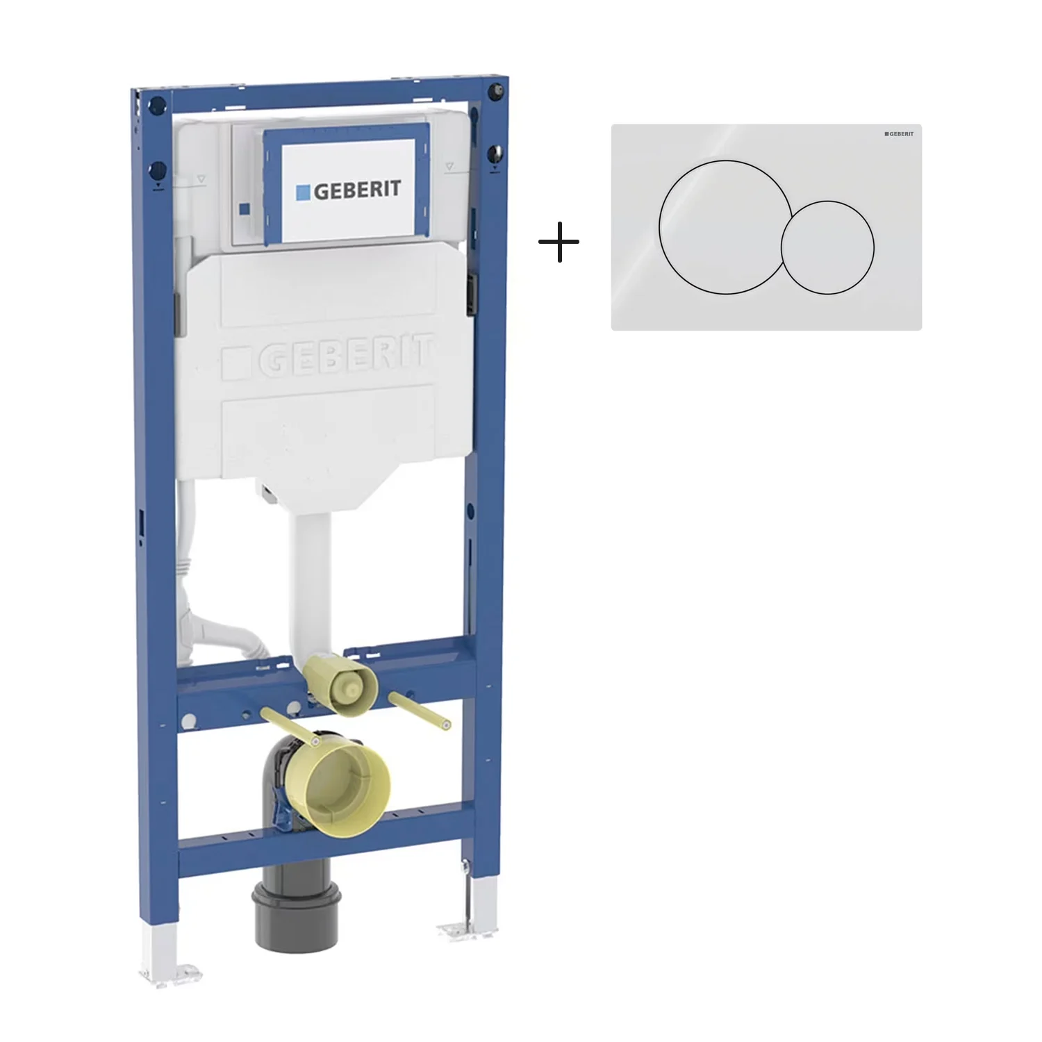 Geberit Duofix Element für Wand-WC, 112 cm, mit Sigma UP-Spülkasten 12 cm, mit Sigma01 Betätigungsplatte