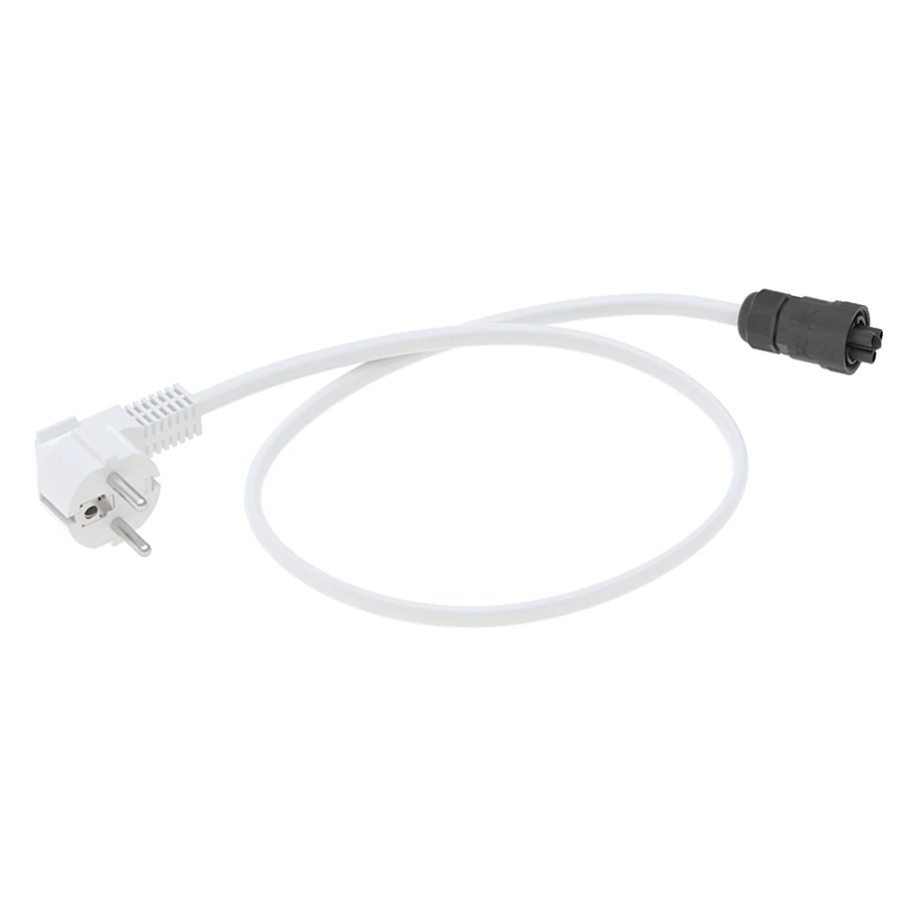 Biały kabel zasilający z czarną wtyczką widok z boku, Geberit