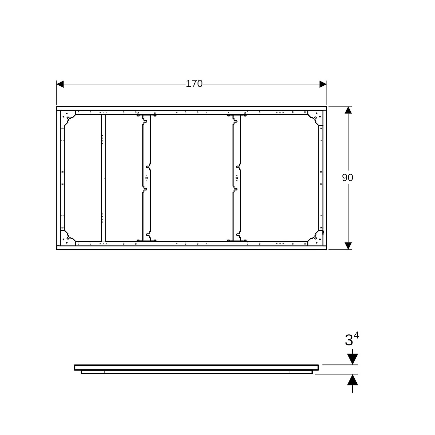 Geberit Duofix Installationsrahmen 170x90 cm Bild 2