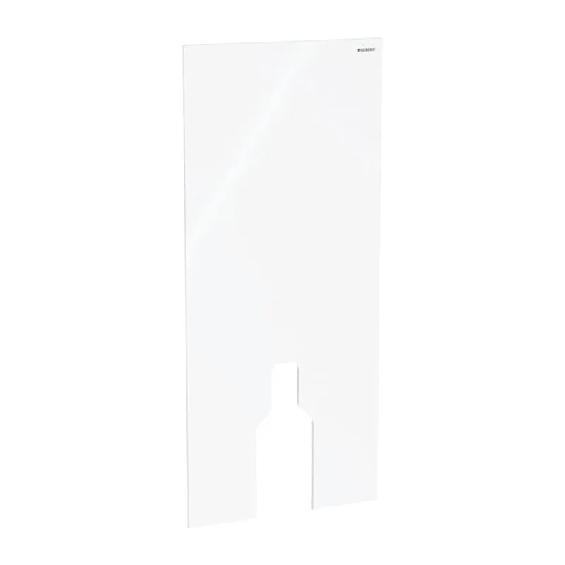 Biały panel przedni ze szkła w widoku z przodu, Geberit