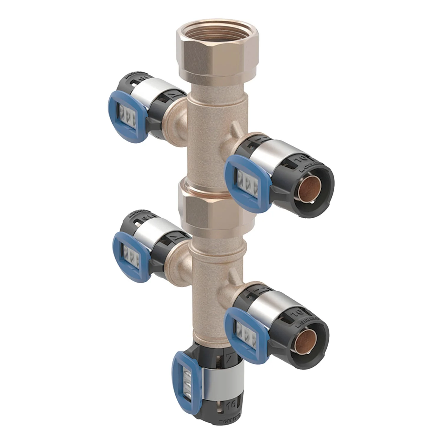 Rozgałęźnik Geberit z przyłączami zaciskowymi FlowFit 16 x 3/4'' (5-krotny)