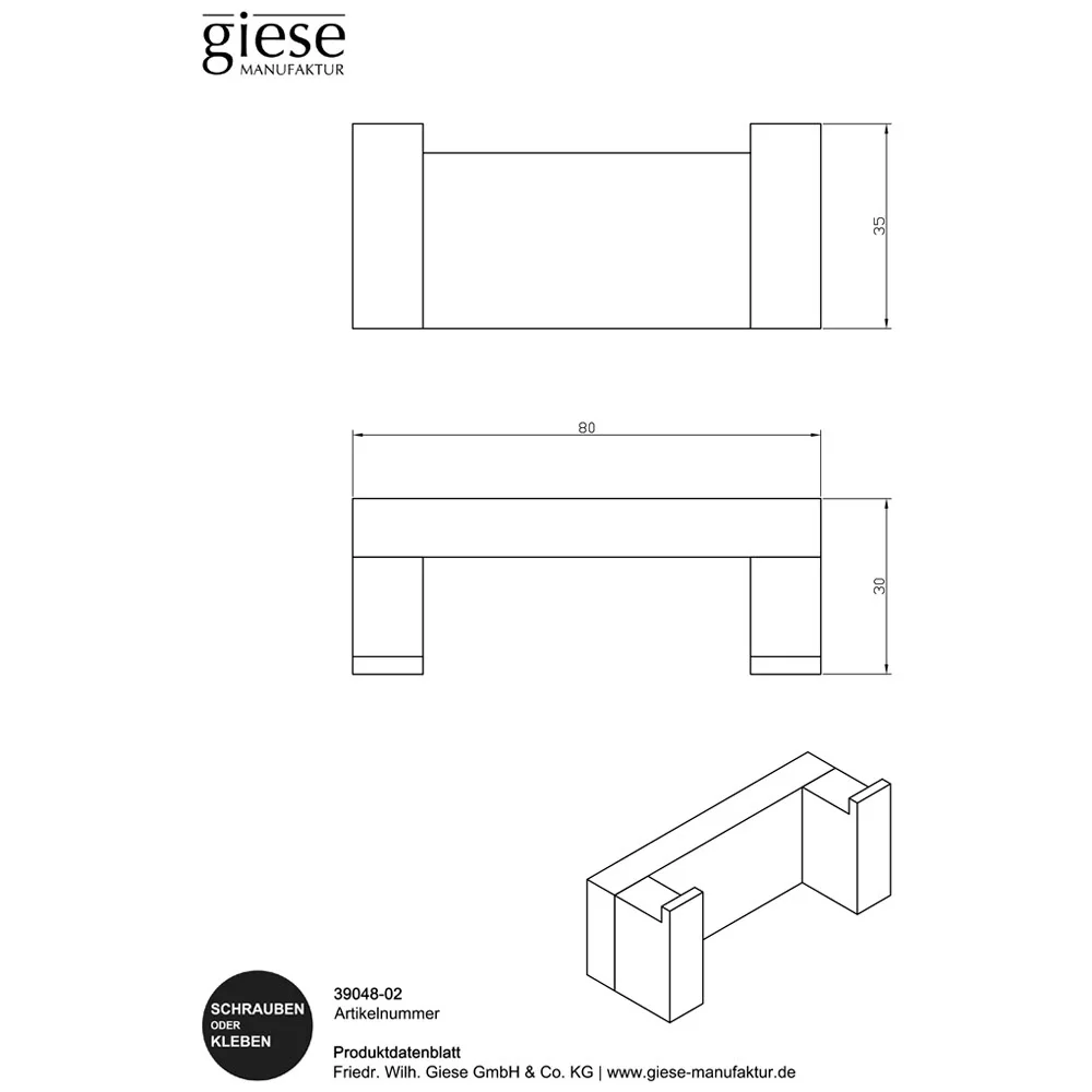Rysunek techniczny podwójnego haka, Giese