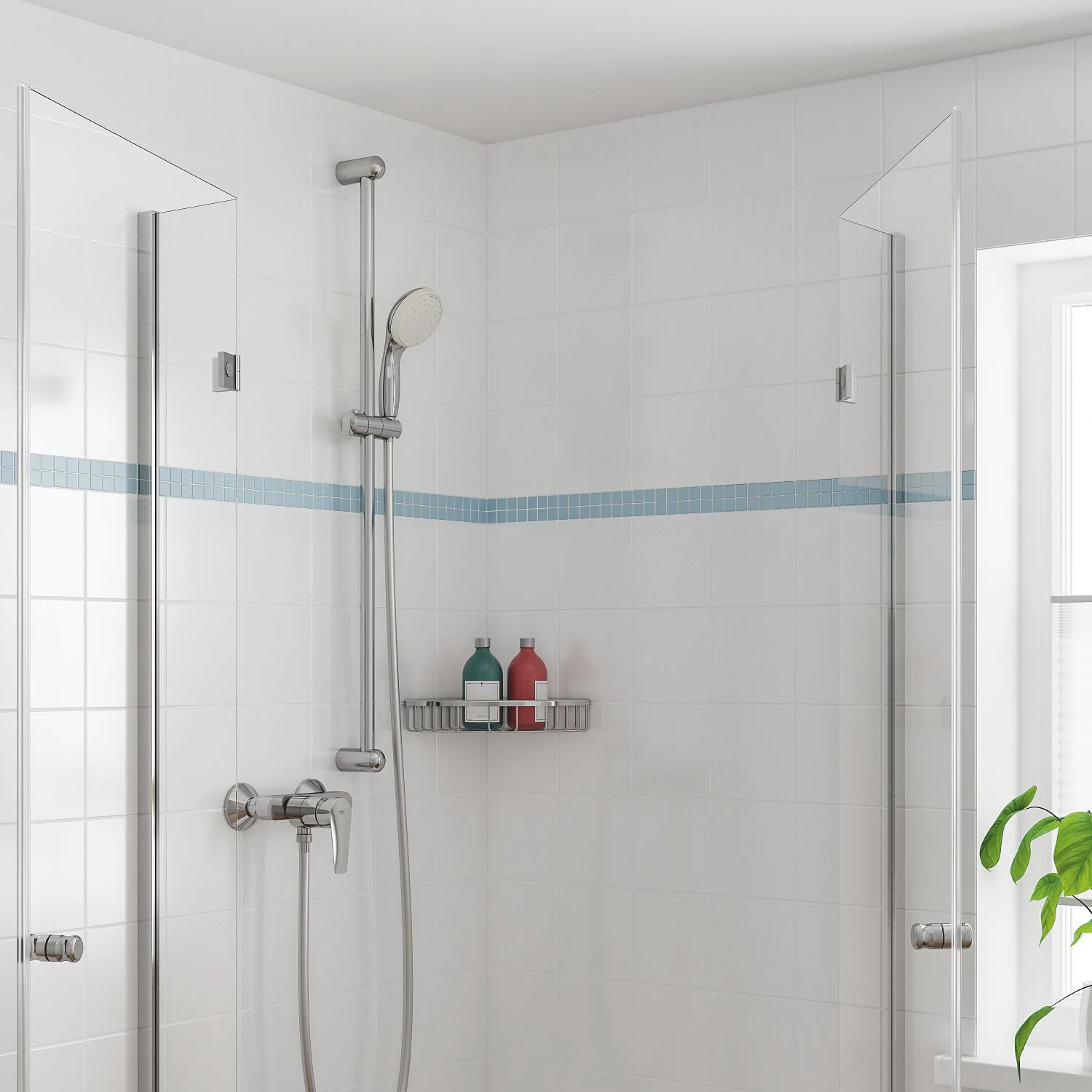 Prysznic z baterią Grohe w łazience, Grohe