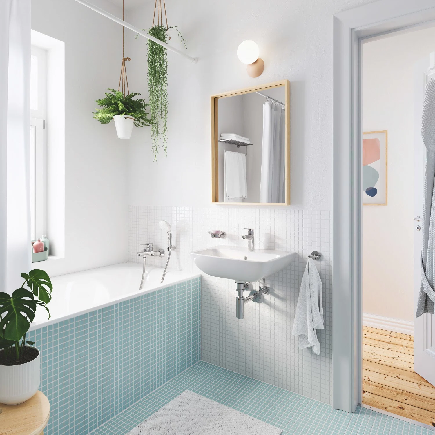 Łazienka z wanną i umywalką, Grohe