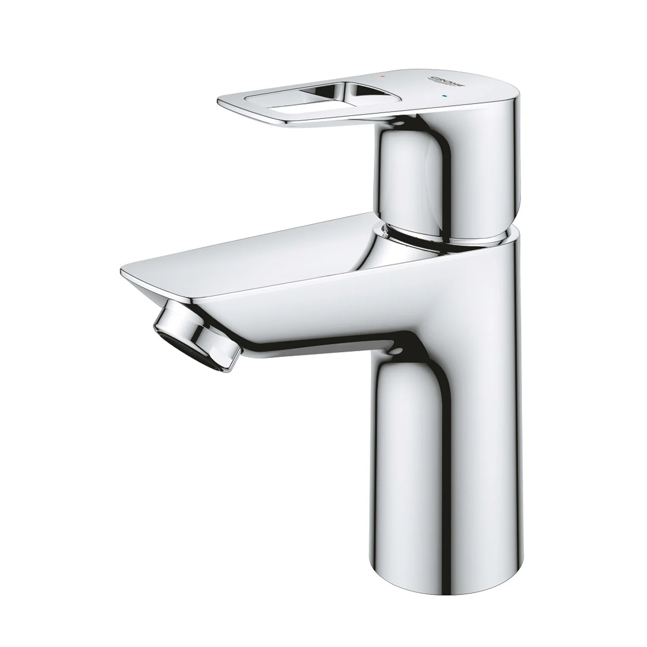 Chromowana bateria umywalkowa widok z boku, Grohe