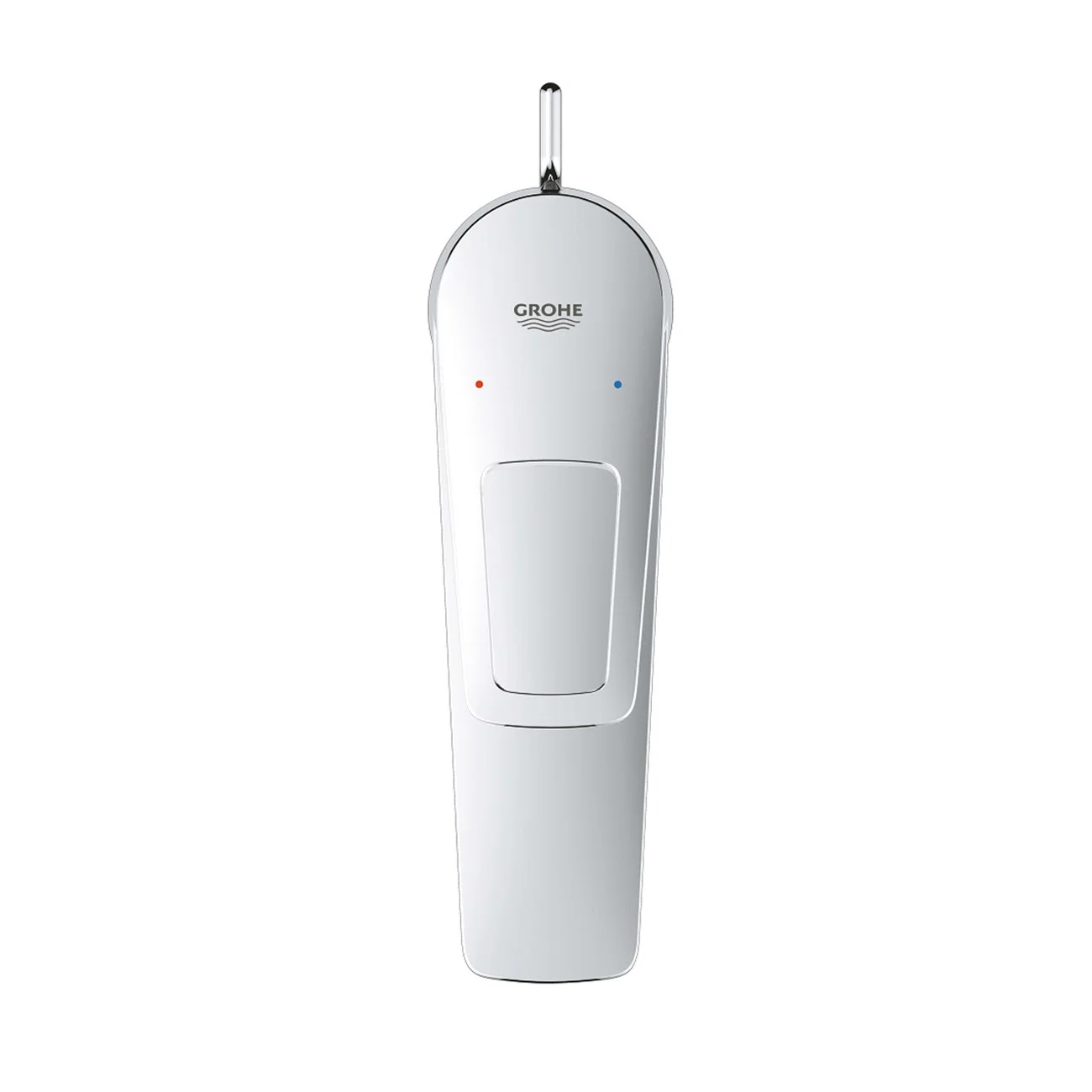 Chromowana bateria umywalkowa widok z przodu, Grohe