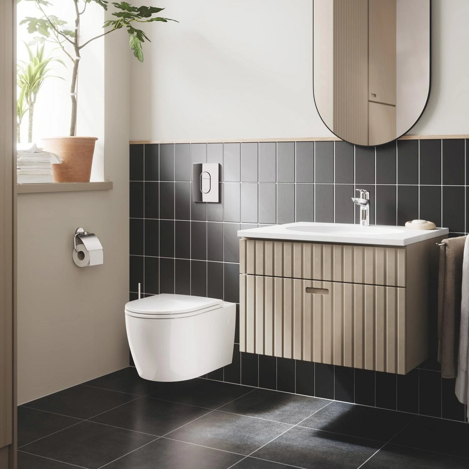 Łazienka z umywalką i toaletą, Grohe