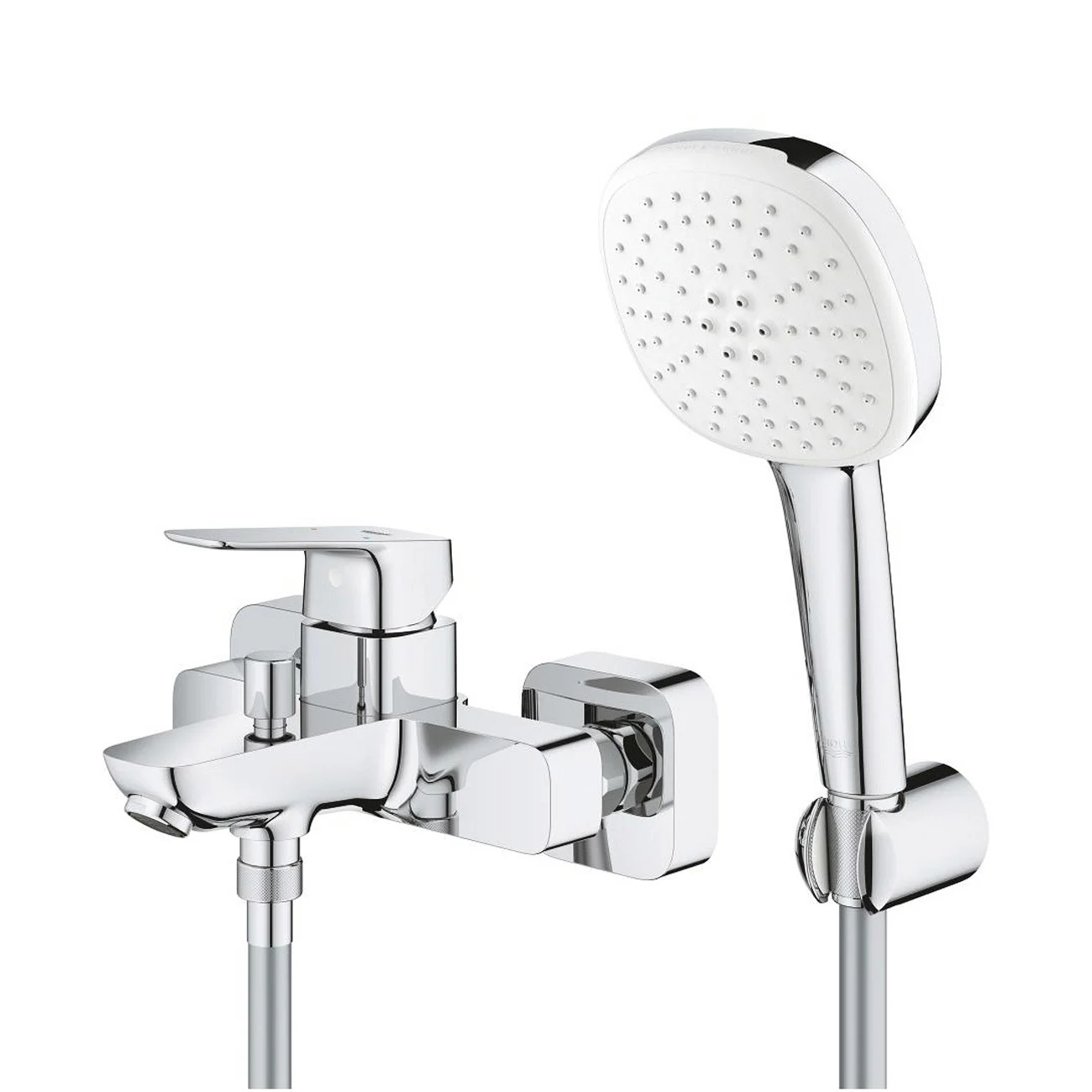 Chromowana bateria wannowa z prysznicem zbliżenie, Grohe
