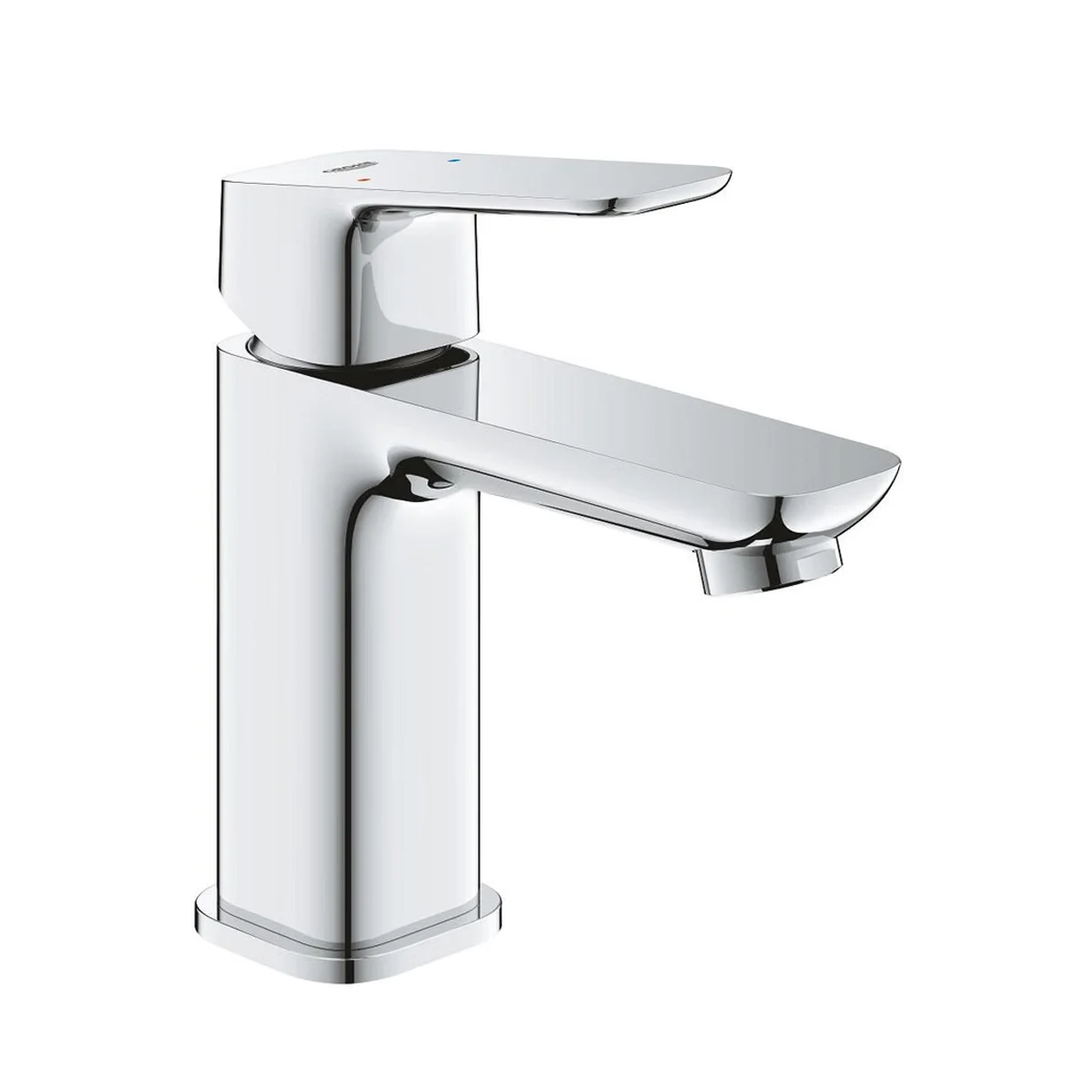 Chromowana bateria umywalkowa z widokiem z boku, Grohe