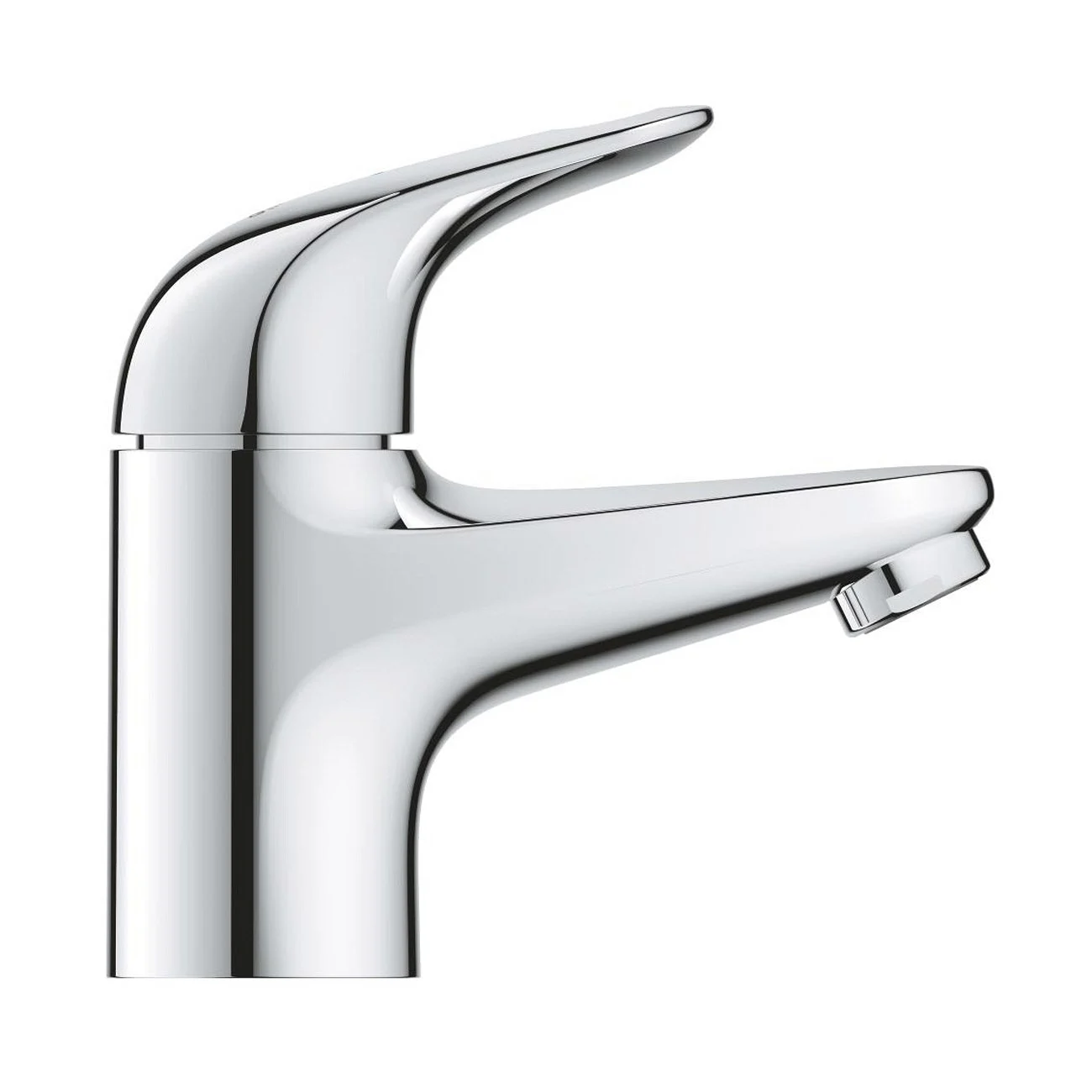 Chromowany kran stojący z widokiem z boku, Grohe