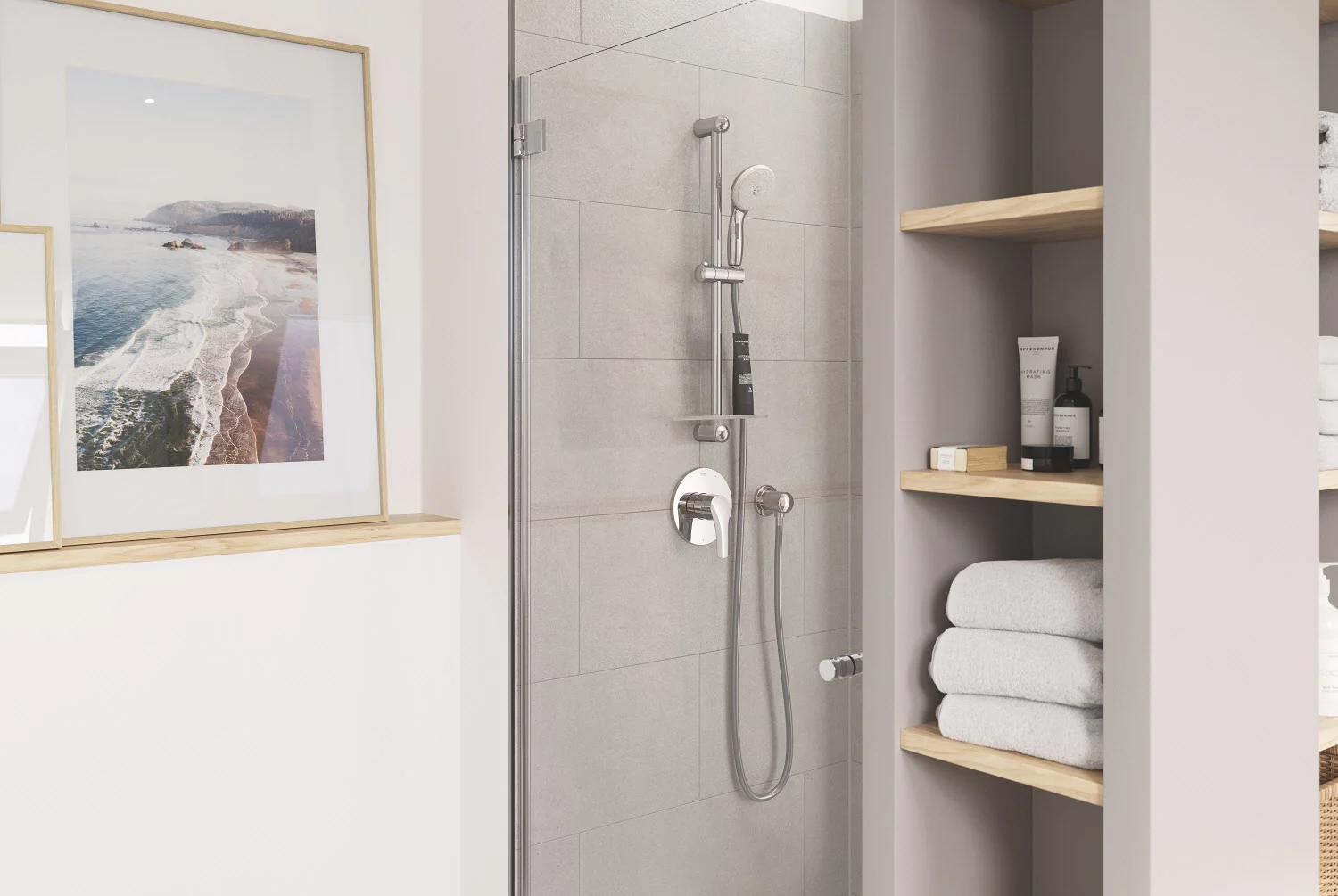 Prysznic z jednouchwytową baterią prysznicową, Grohe