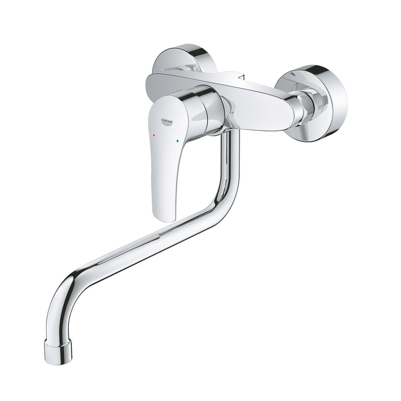 Chromowana bateria kuchenna widok z boku, Grohe