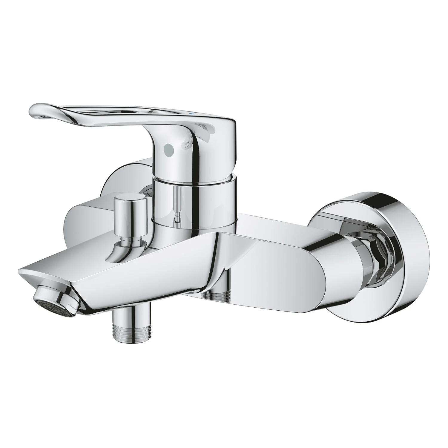 Chromowana bateria wannowa widok z boku, Grohe