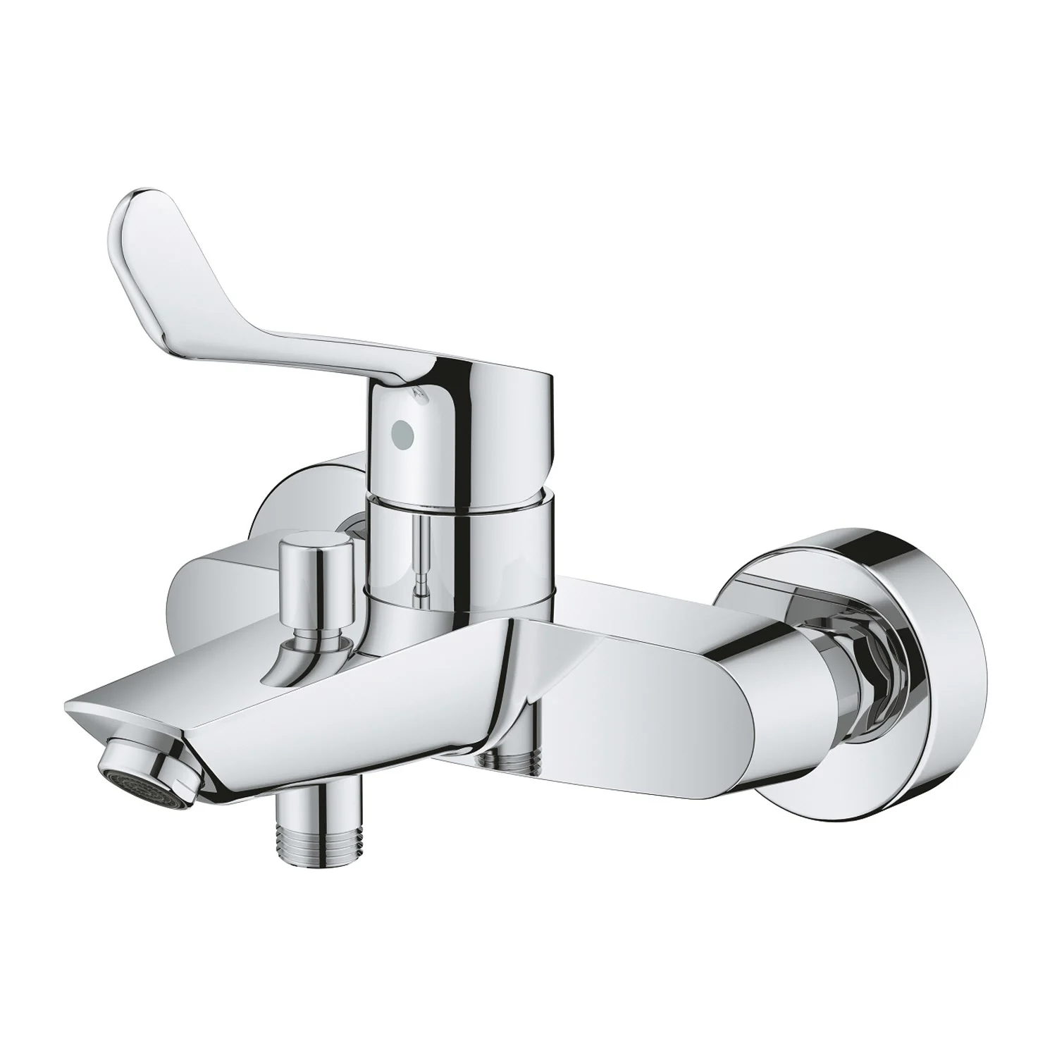 Chromowana bateria wannowa widok z przodu, Grohe