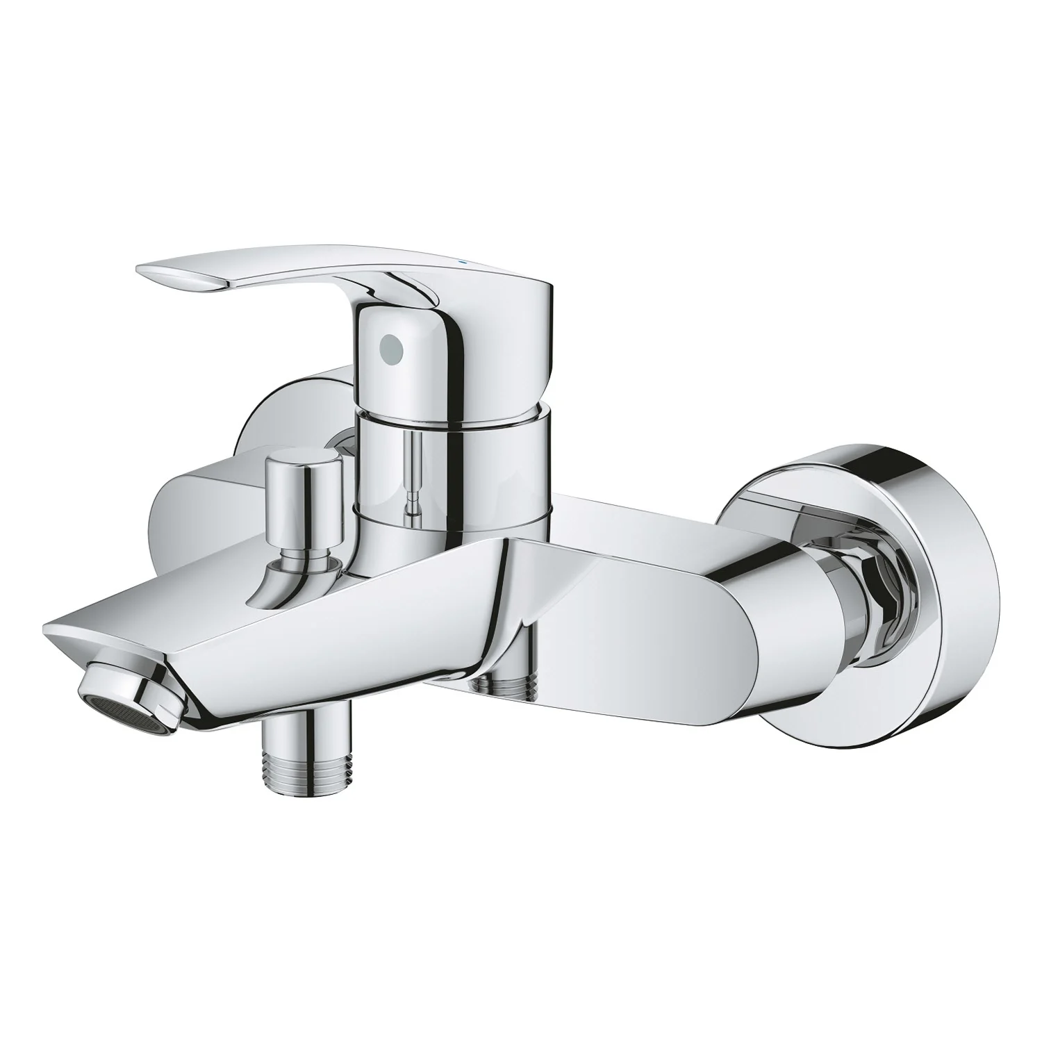 Chromowana bateria wannowa widok z przodu, Grohe