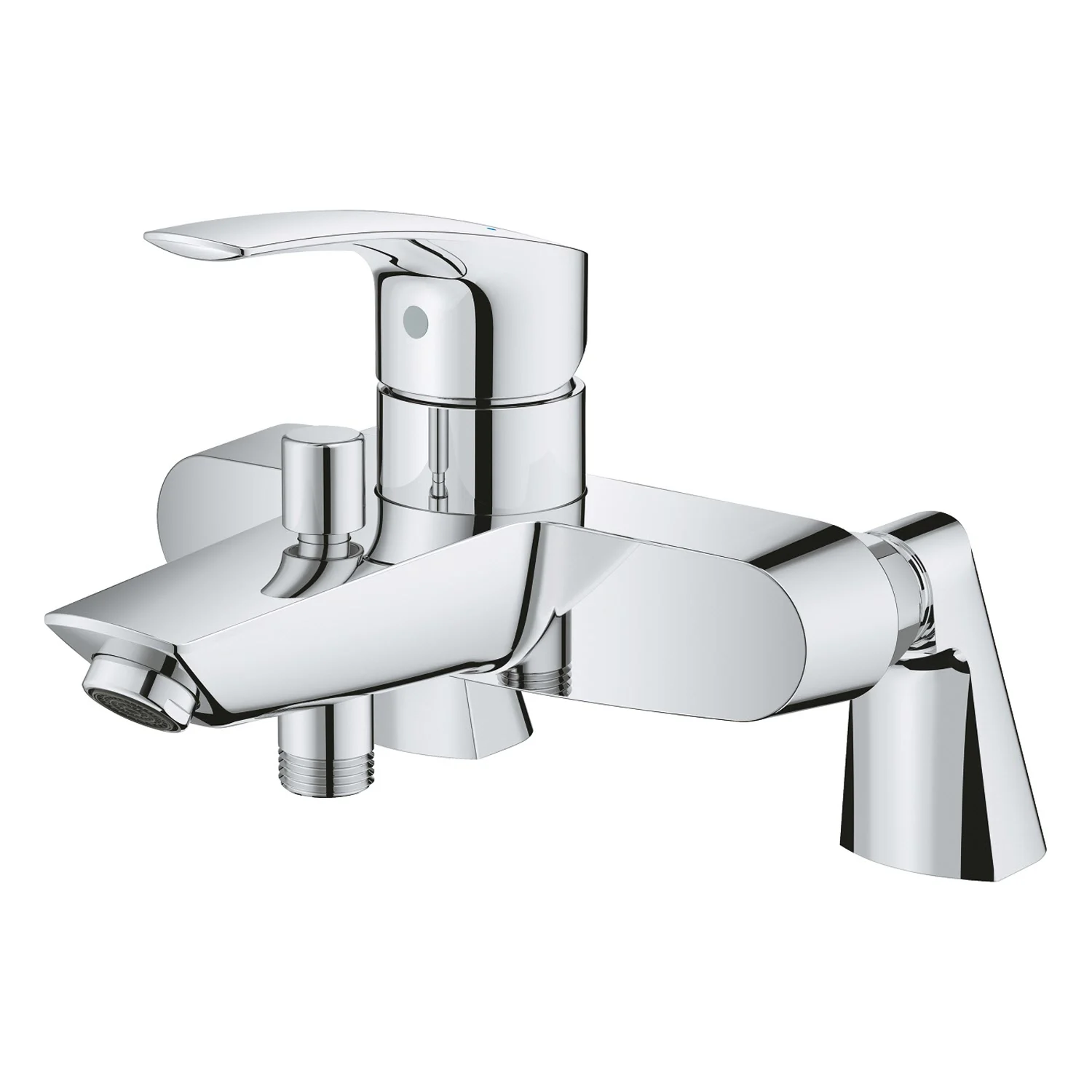 Chromowana bateria wannowa widok z przodu, Grohe