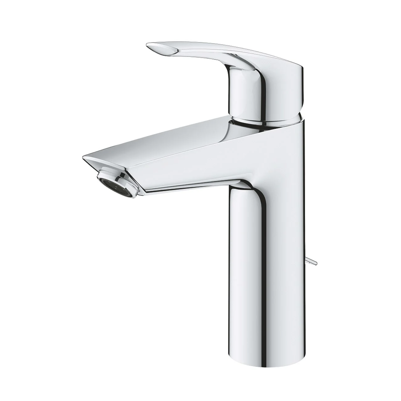 Chromowana bateria umywalkowa widok z przodu, Grohe