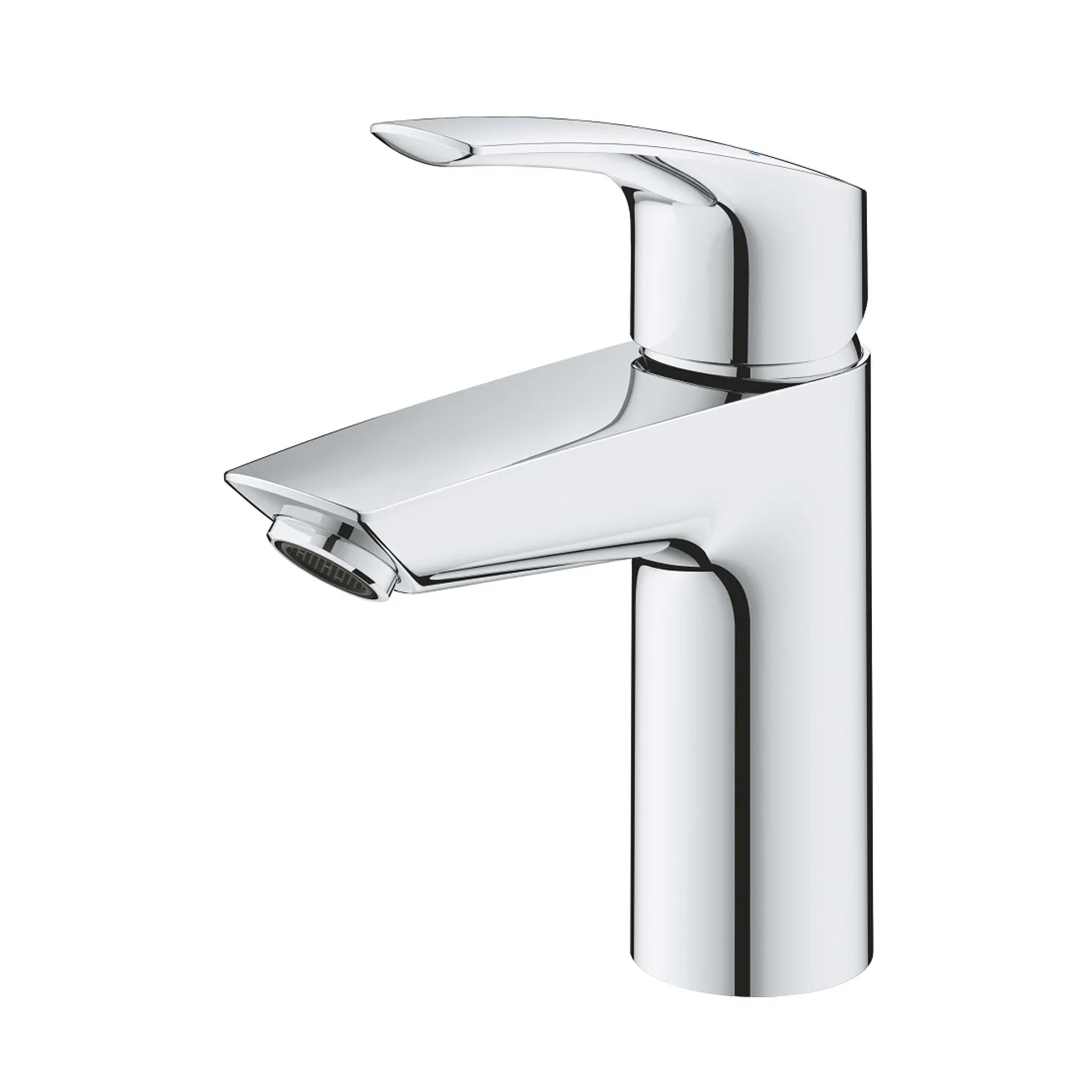 Chromowana bateria umywalkowa z widokiem z boku, Grohe